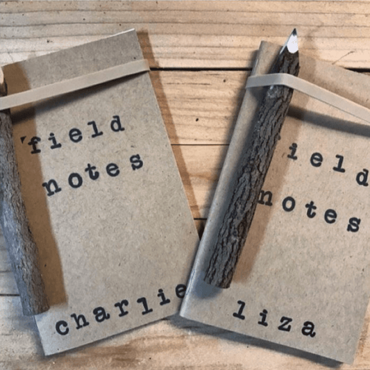 Unique Stamped Notebooks made with Beech Tree Paper Kraft Notebooks - Beech Tree Paper