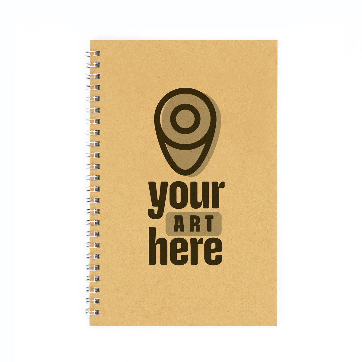 Standard WireBound Custom Notebook, Add Your Artwork or Logo Beech