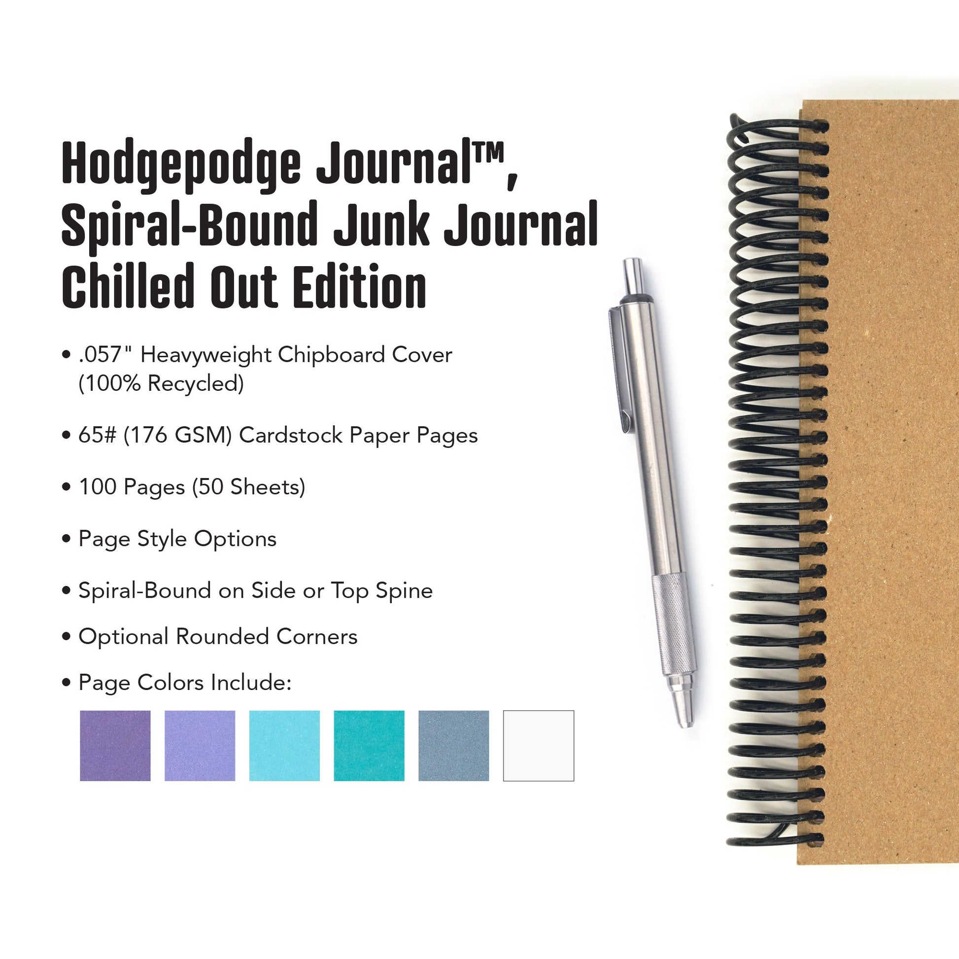 Hodgepodge Journal™, Spiral - Bound Junk Journal, Chilled Out Edition - Beech Tree Paper