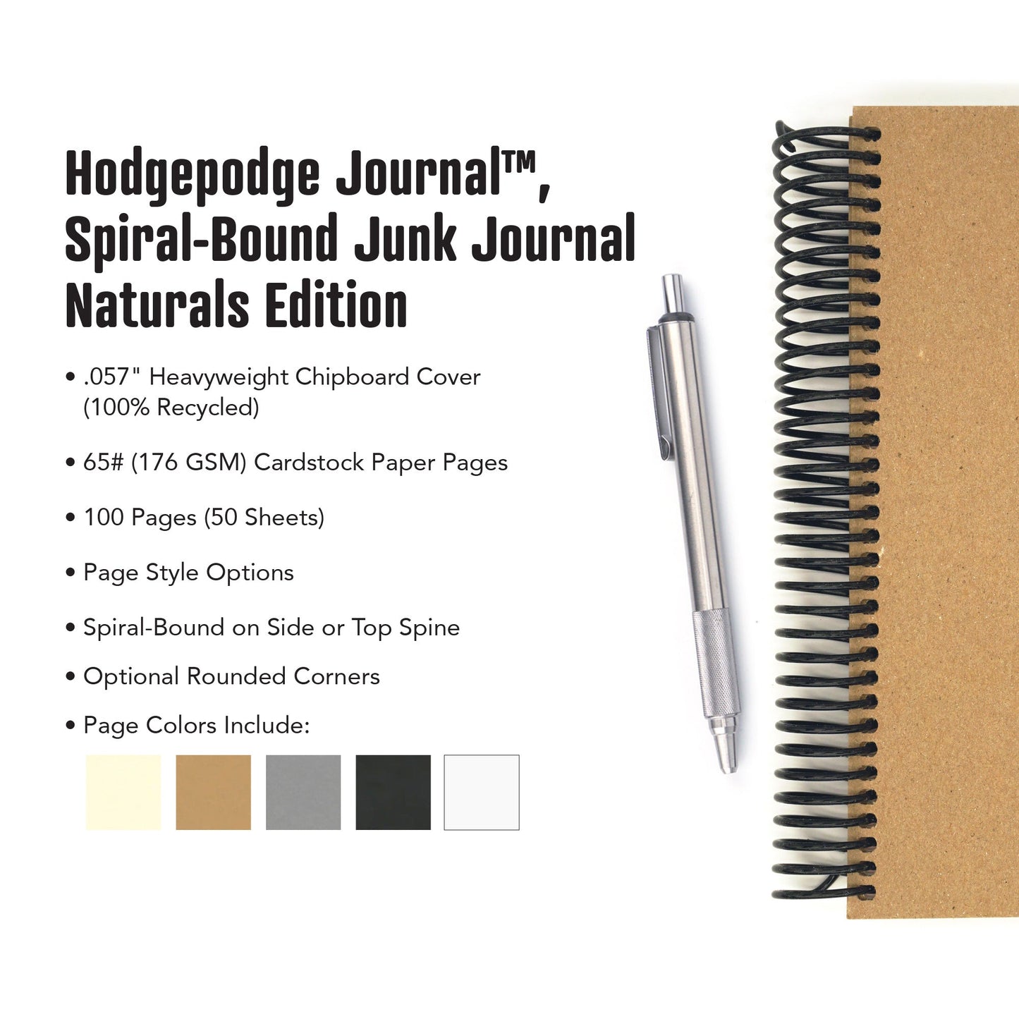 Hodgepodge Journal™, Spiral - Bound Junk Journal, Naturals Edition - Beech Tree Paper