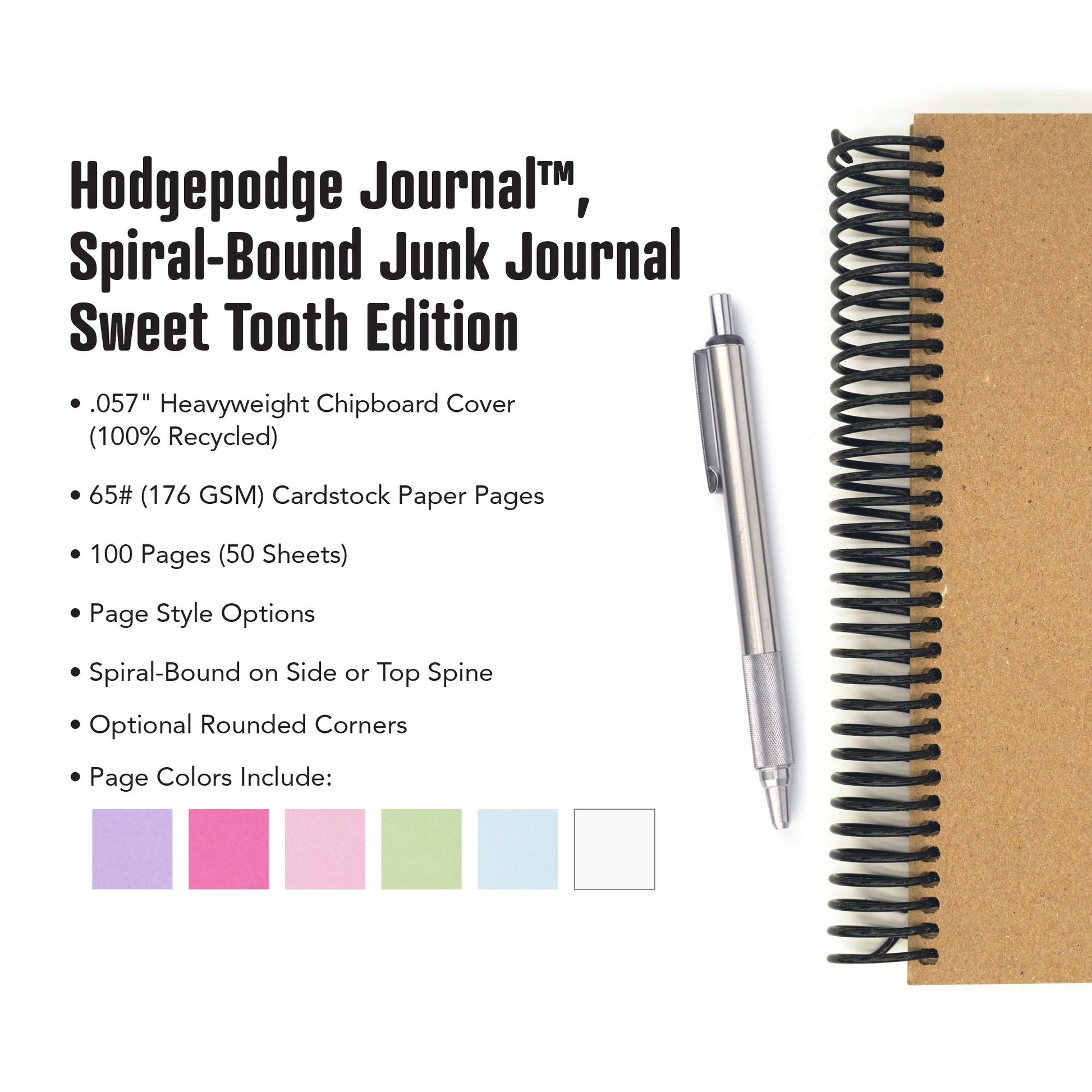 Hodgepodge Journal™, Spiral - Bound Junk Journal, Sweet Tooth Edition - Beech Tree Paper