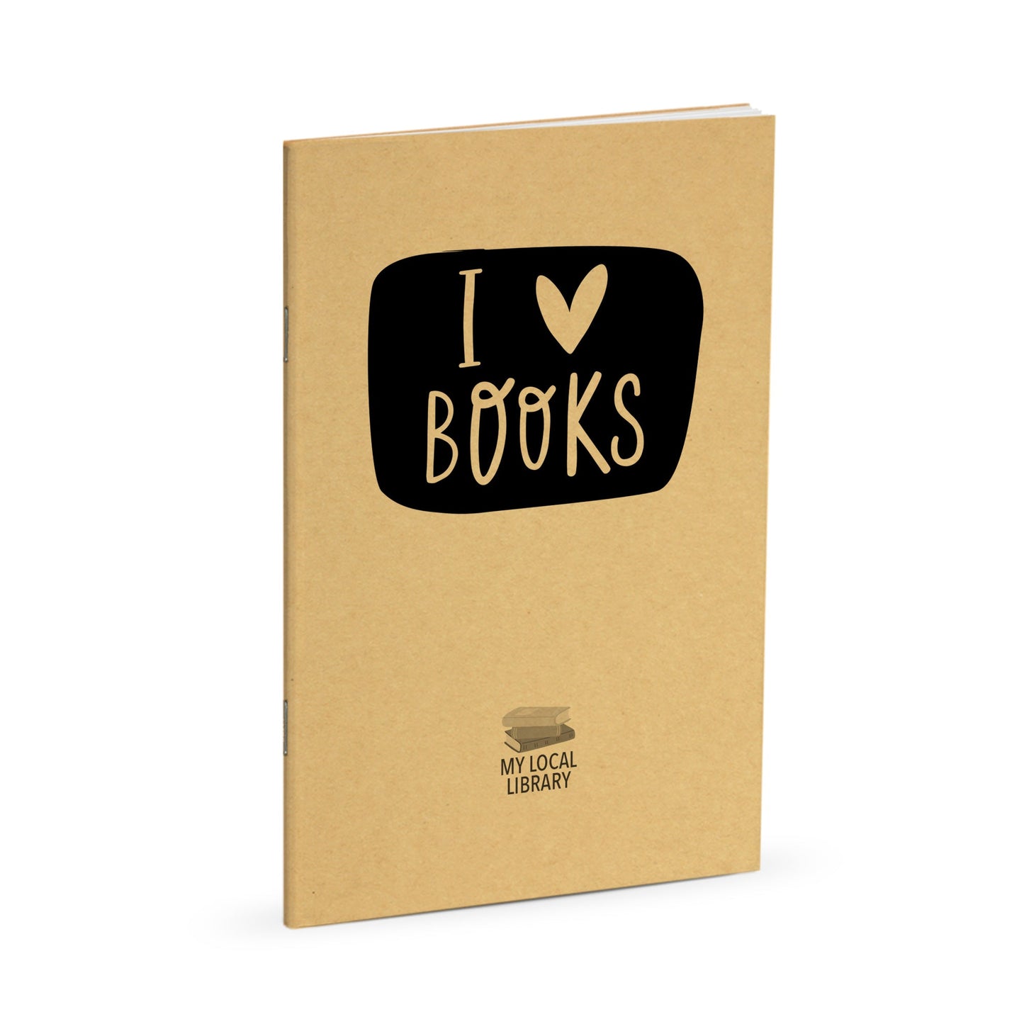 Library Journal, I Love Books, Standard Stapled Notebook, Add Your Logo - Beech Tree Paper