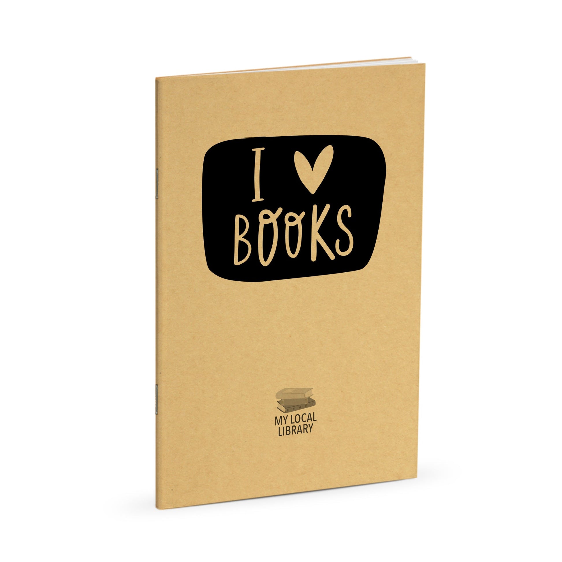 Library Journal, I Love Books, Standard Stapled Notebook, Add Your Logo - Beech Tree Paper