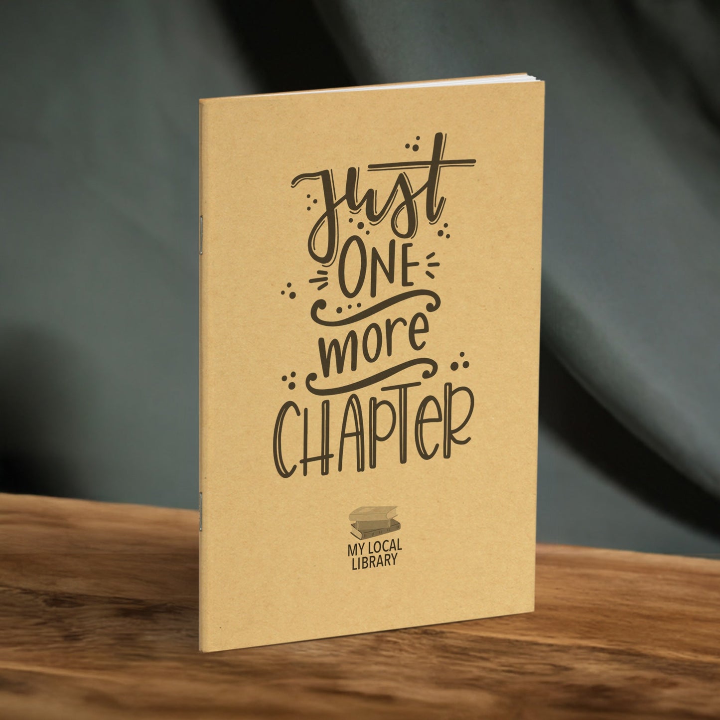 Library Journal, Just One More Chapter, Standard Stapled Notebook, Add Your Logo - Beech Tree Paper