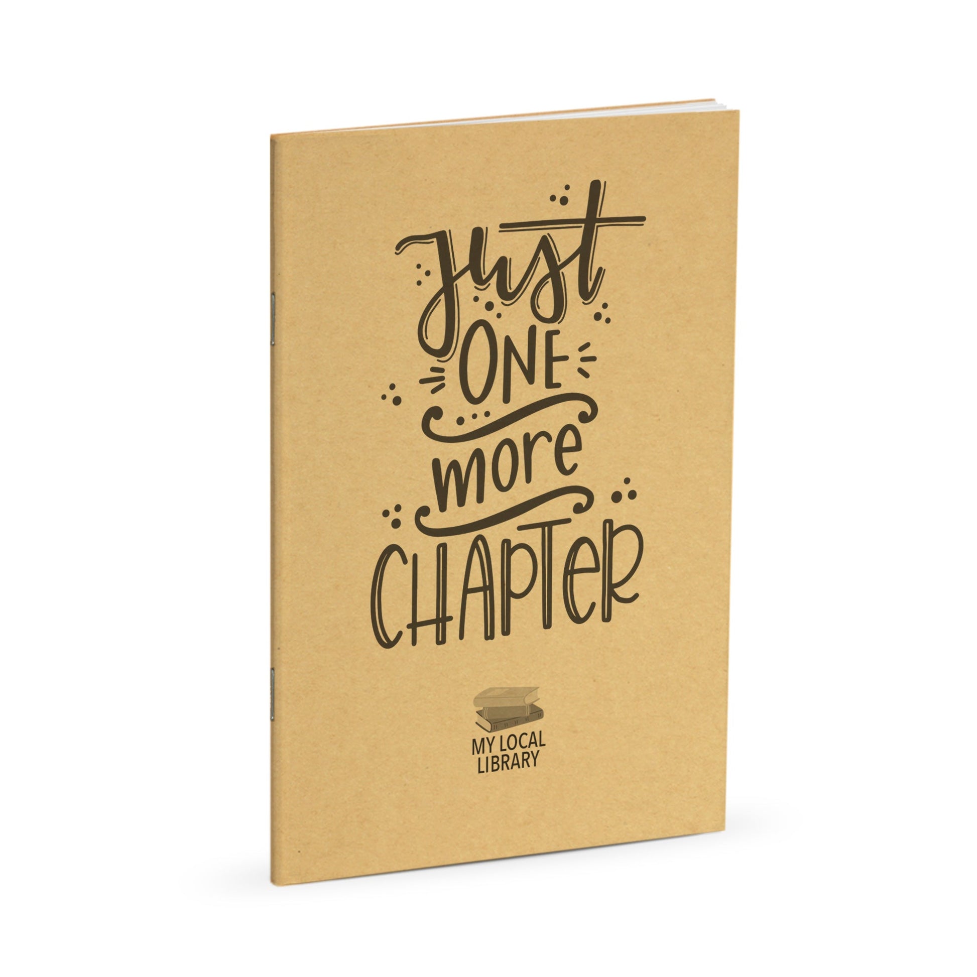 Library Journal, Just One More Chapter, Standard Stapled Notebook, Add Your Logo - Beech Tree Paper