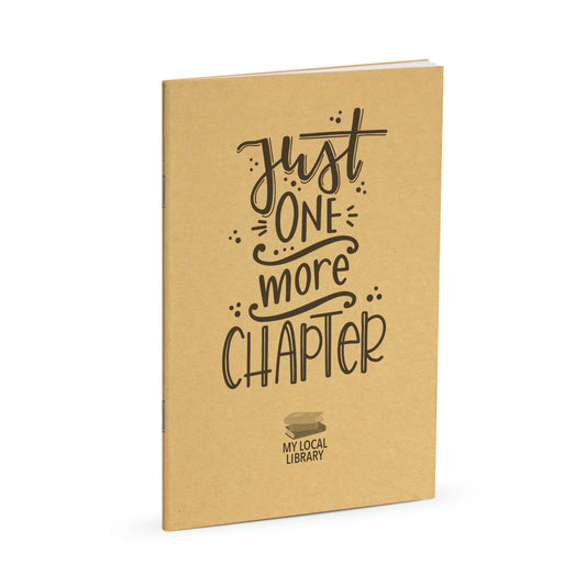 Library Journal, Just One More Chapter, Standard Stapled Notebook, Add Your Logo - Beech Tree Paper