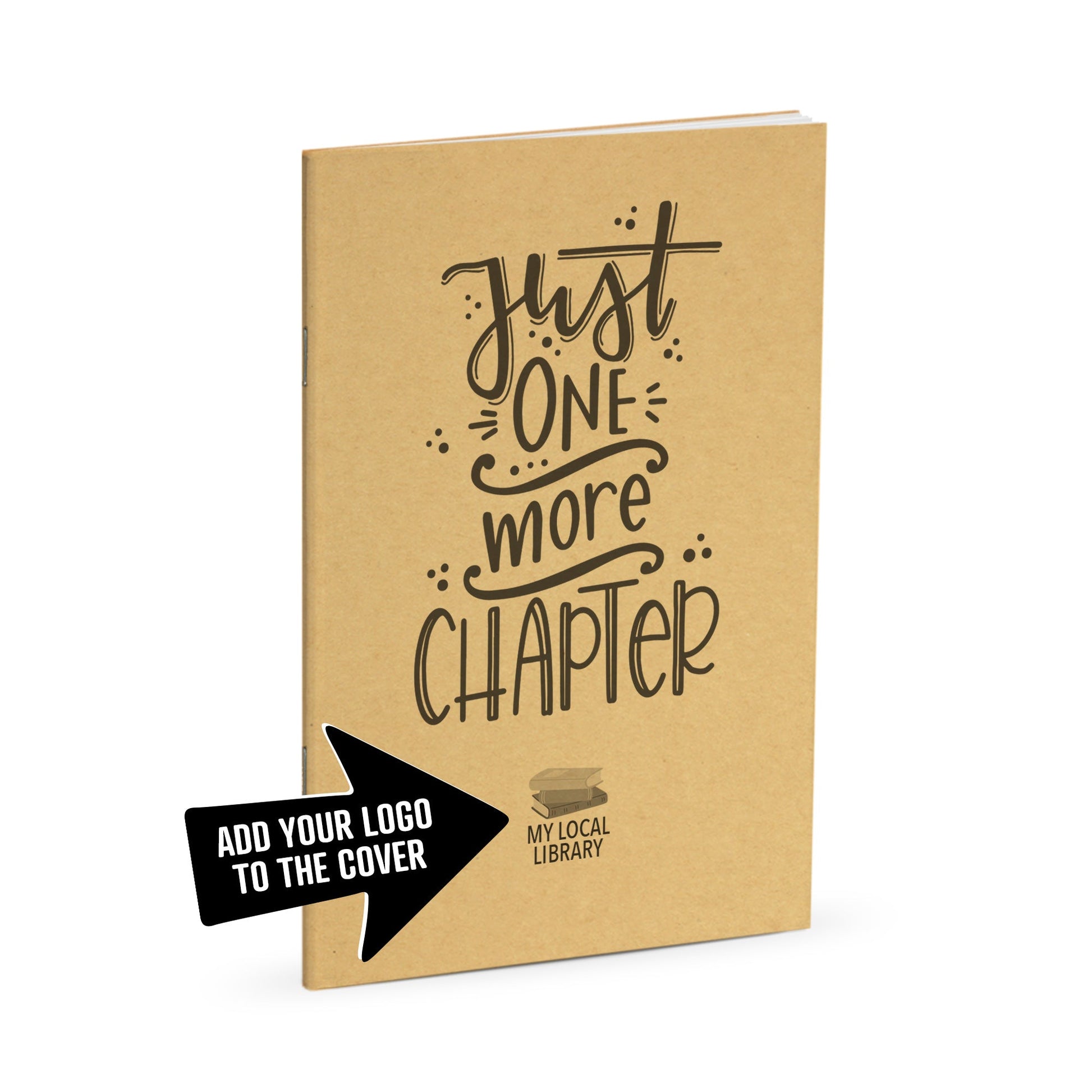 Library Journal, Just One More Chapter, Standard Stapled Notebook, Add Your Logo - Beech Tree Paper