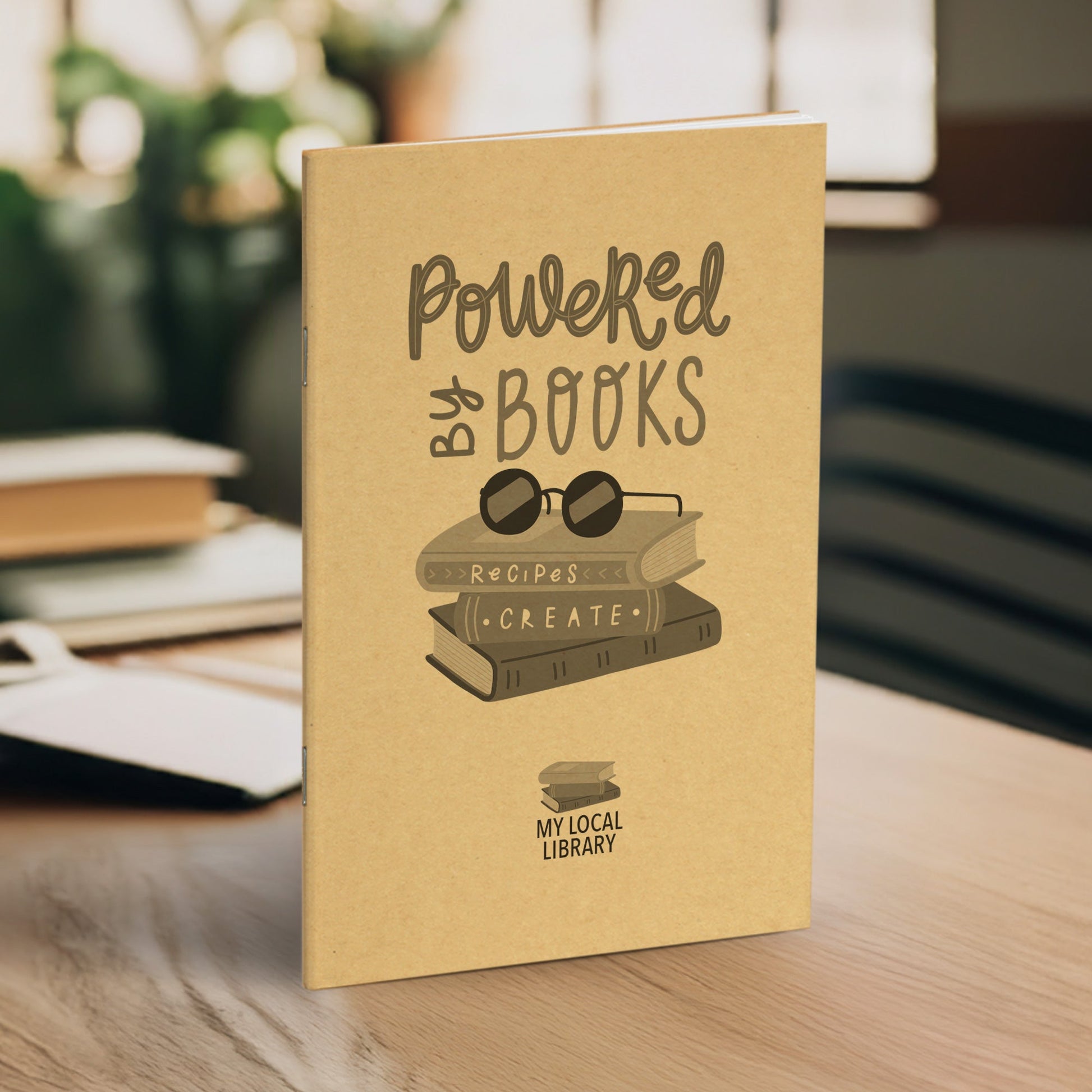 Library Journal, Powered By Books, Standard Stapled Notebook, Add Your Logo - Beech Tree Paper