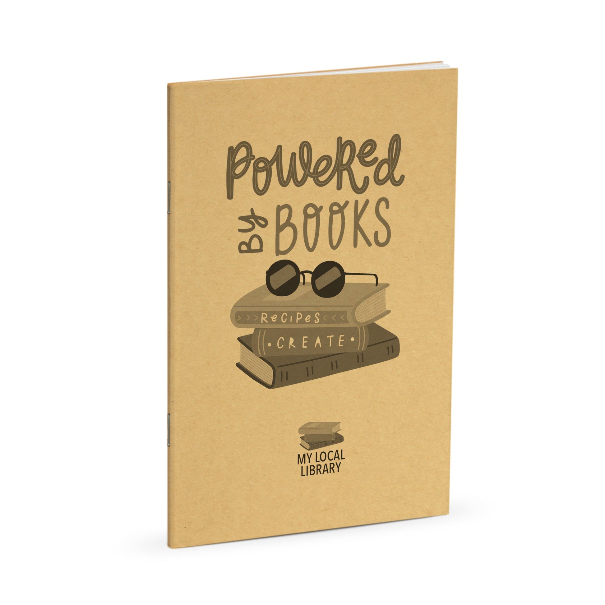 Library Journal, Powered By Books, Standard Stapled Notebook, Add Your Logo - Beech Tree Paper