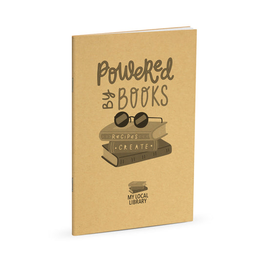 Library Journal, Powered By Books, Standard Stapled Notebook, Add Your Logo - Beech Tree Paper