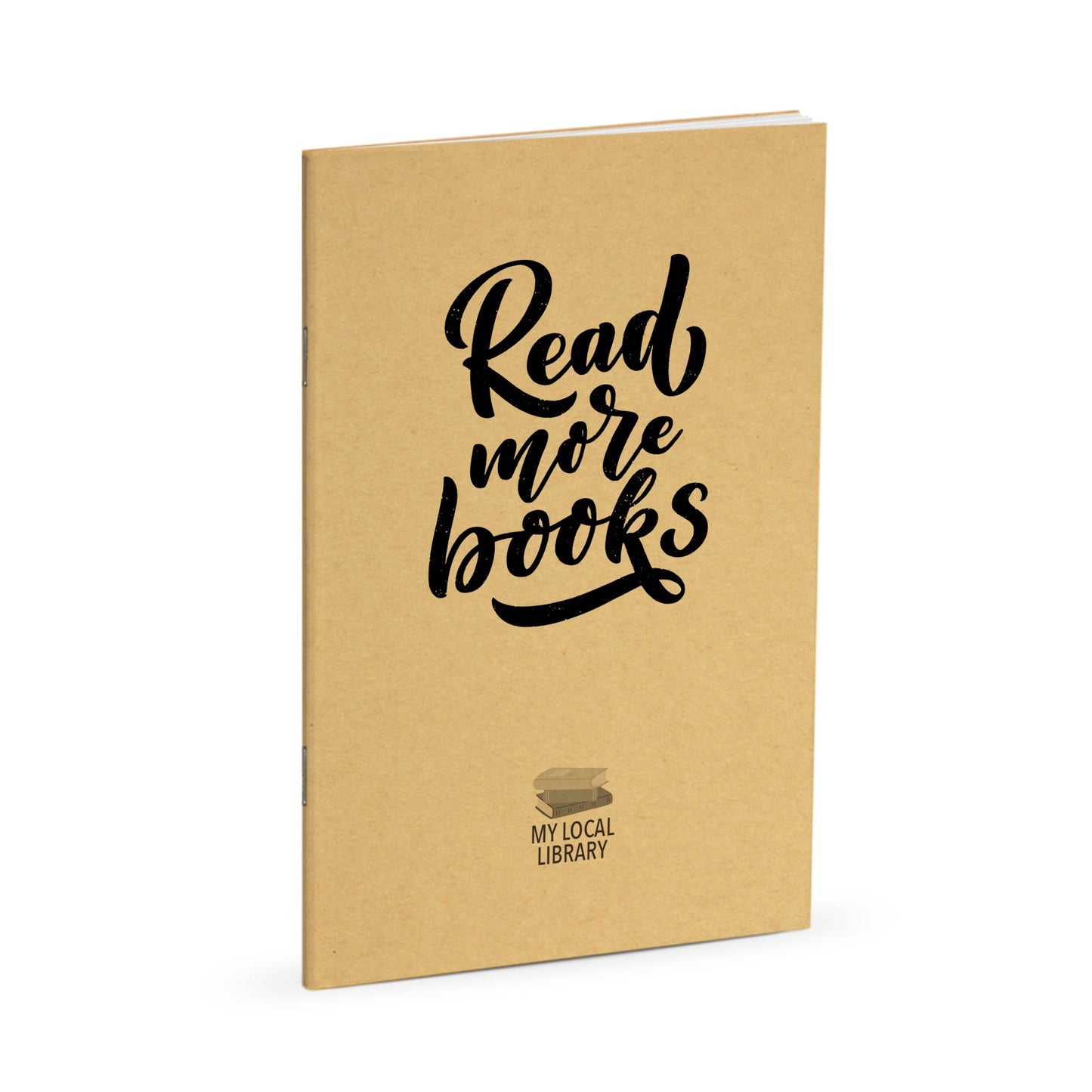 Library Journal, Read More Books, Standard Stapled Notebook, Add Your Logo - Beech Tree Paper