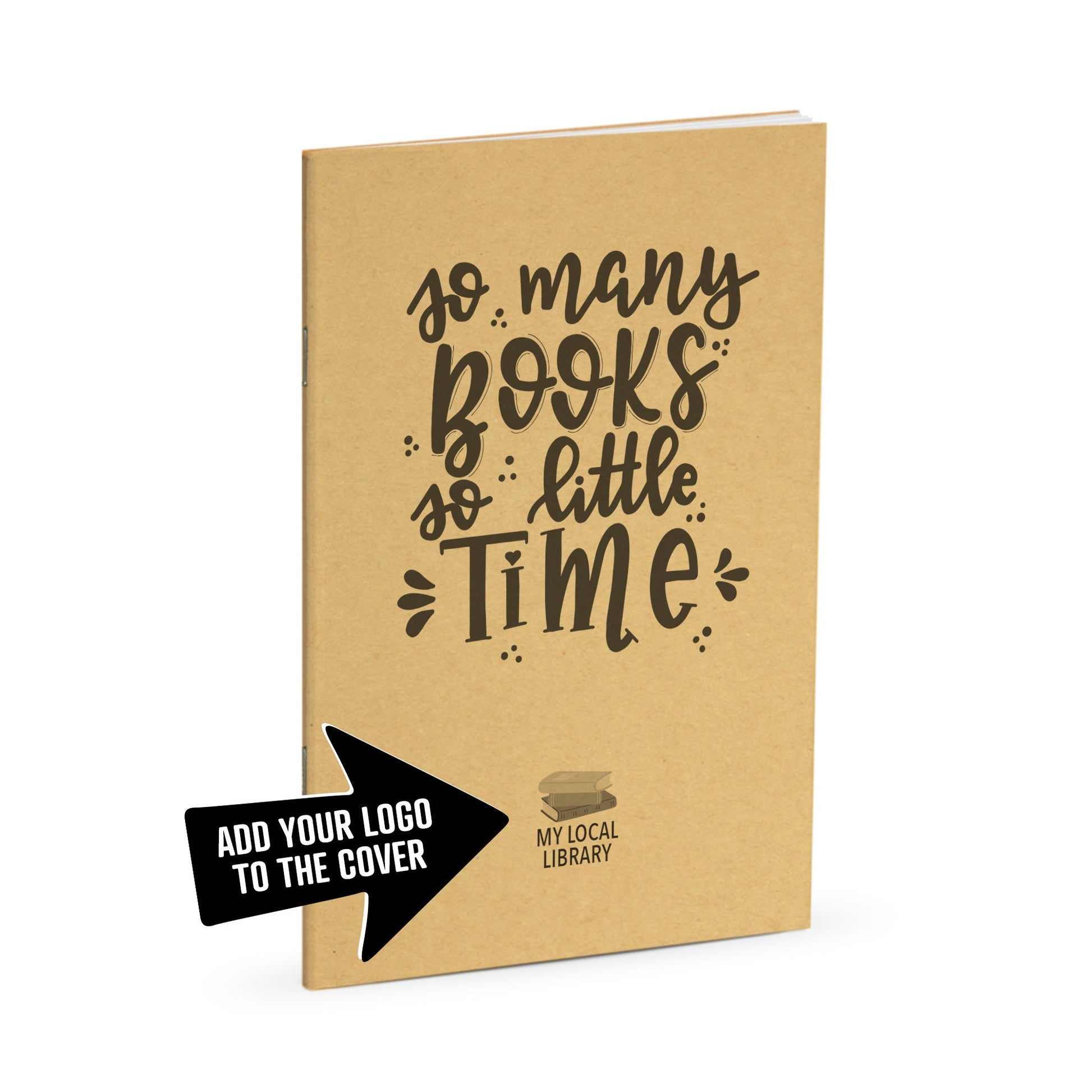 Library Journal, So Many Books So Little Time, Standard Stapled Notebook, Add Your Logo - Beech Tree Paper