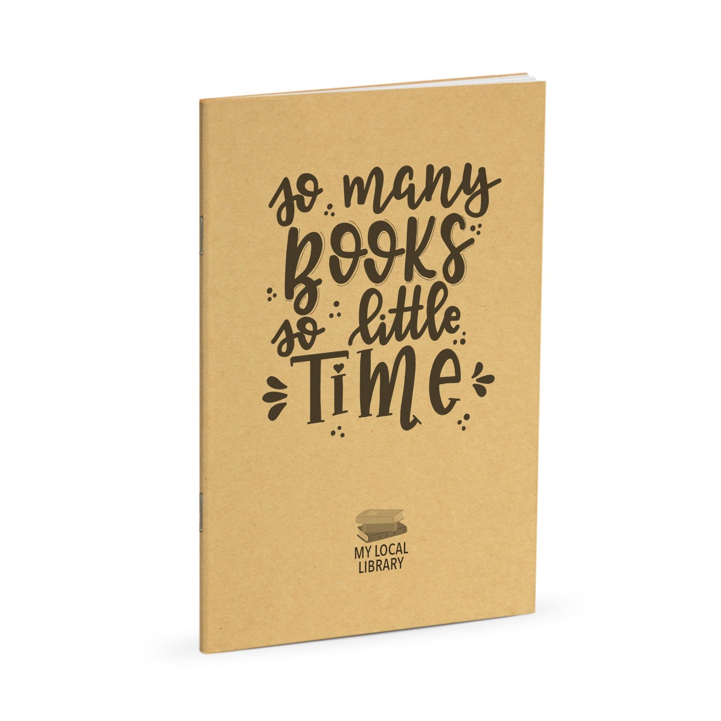 Library Journal, So Many Books So Little Time, Standard Stapled Notebook, Add Your Logo - Beech Tree Paper