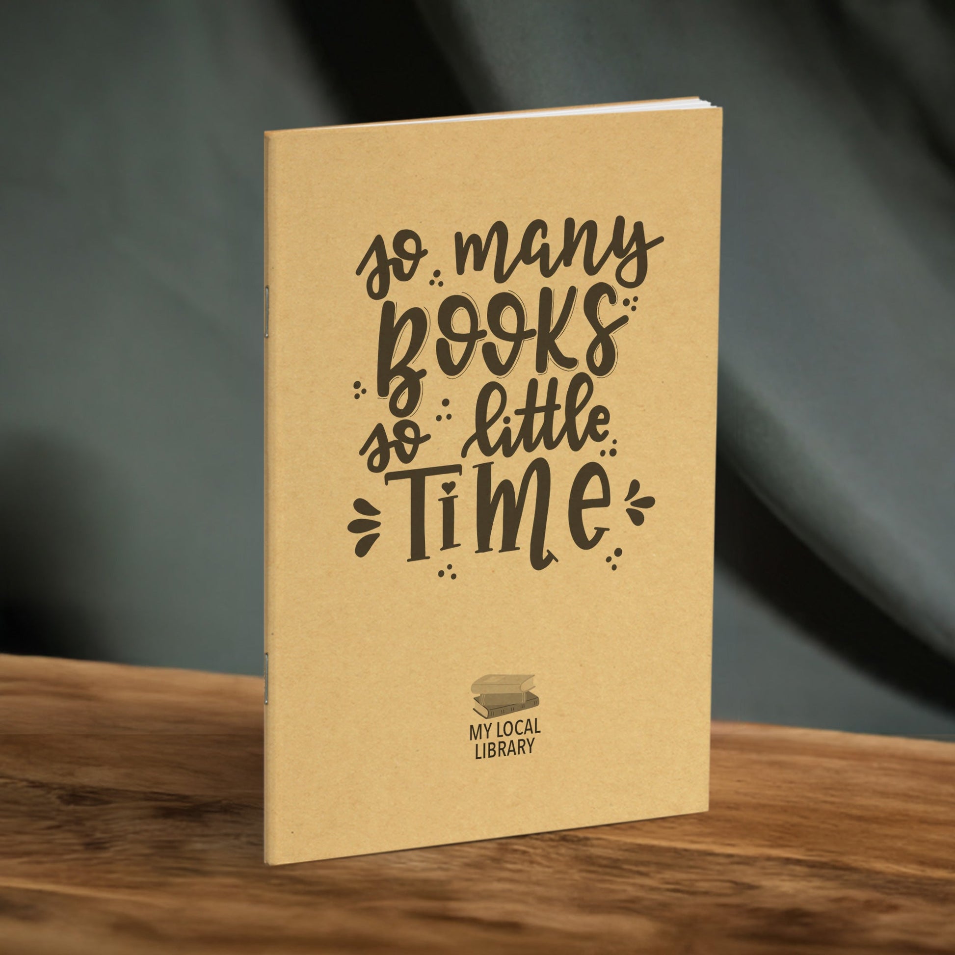 Library Journal, So Many Books So Little Time, Standard Stapled Notebook, Add Your Logo - Beech Tree Paper