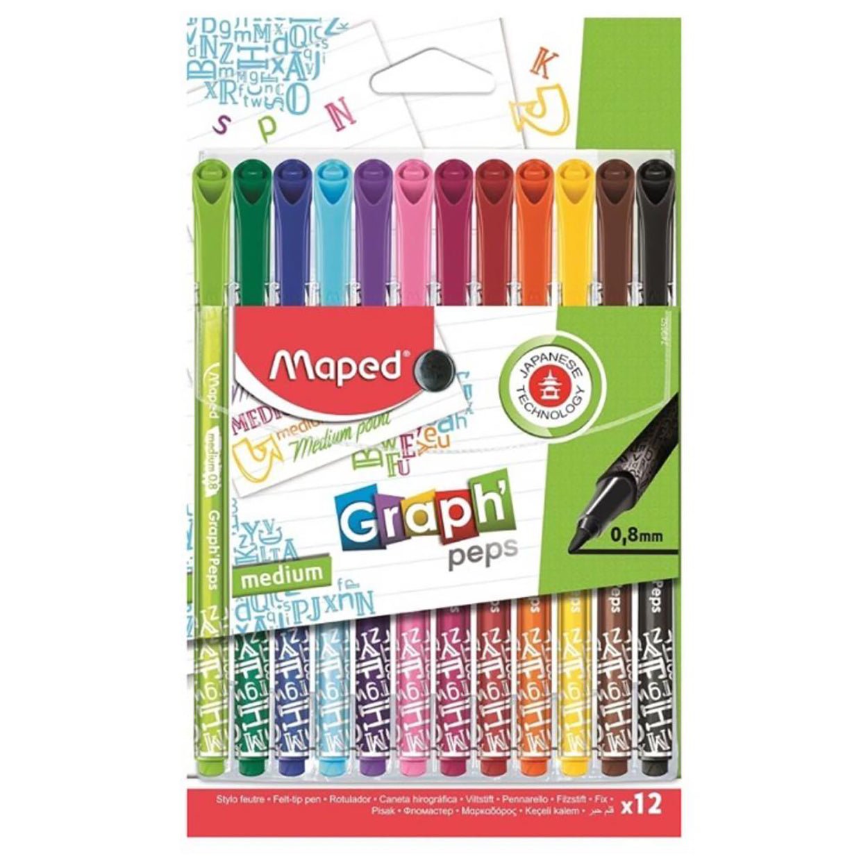 Maped® Graph Medium Tipped Felt Pens - Beech Tree Paper