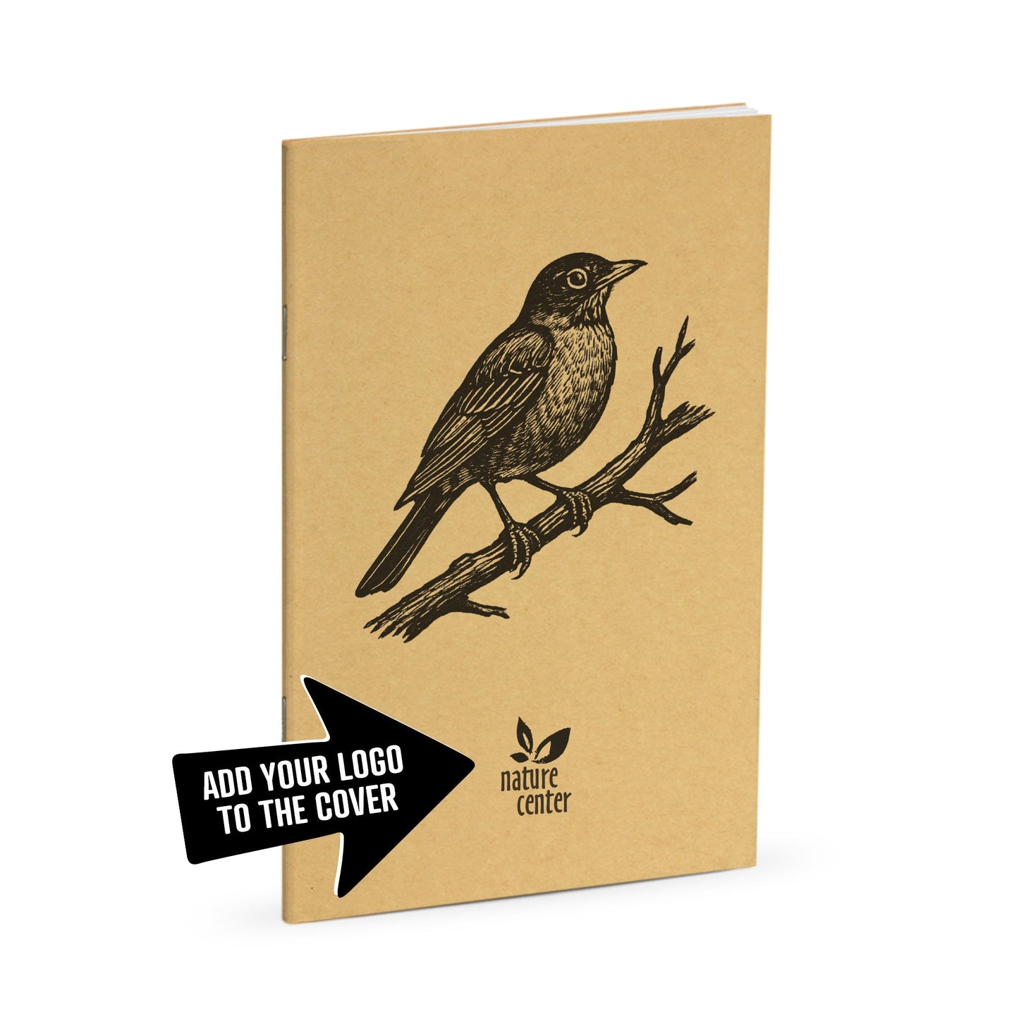 Nature Journal, American Robin, Standard Stapled Notebook, Add Your Logo - Beech Tree Paper
