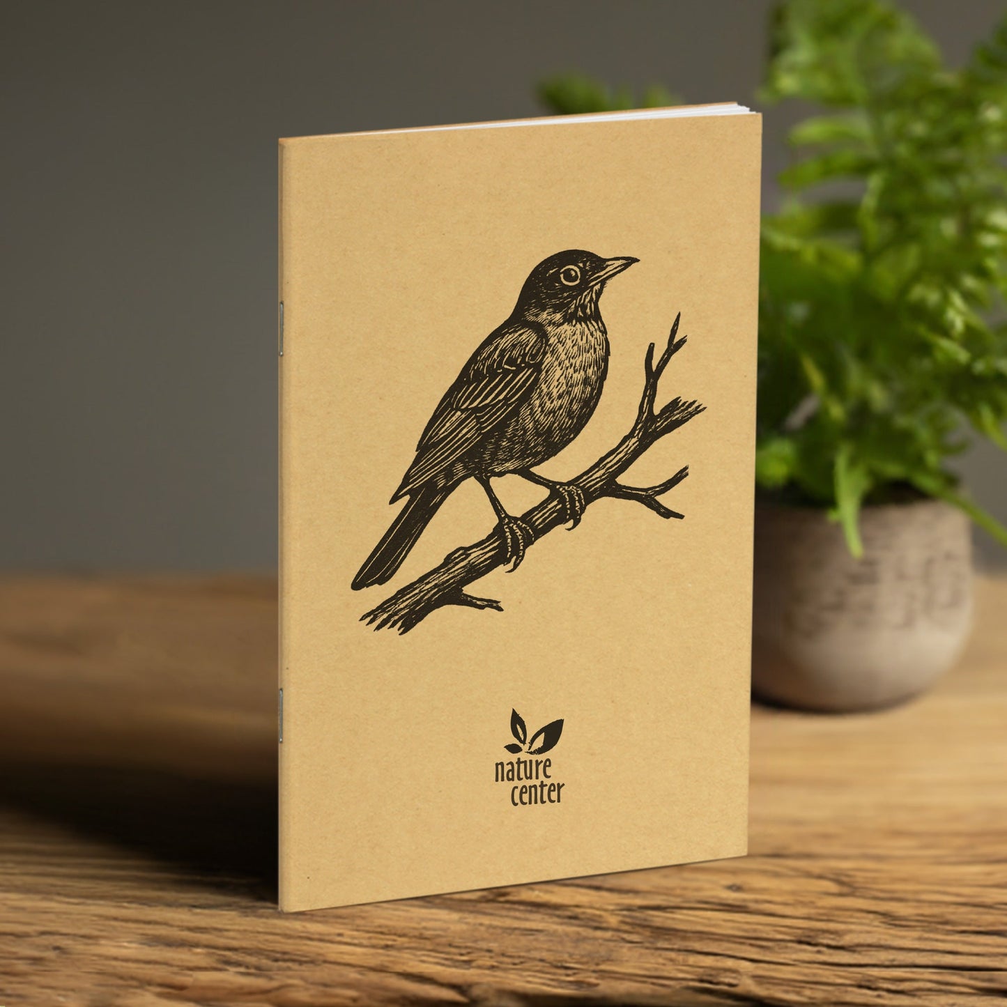 Nature Journal, American Robin, Standard Stapled Notebook, Add Your Logo - Beech Tree Paper