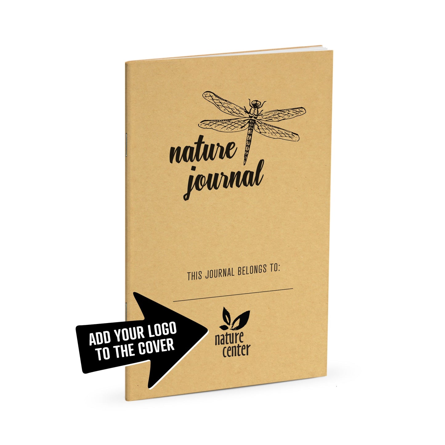 Nature Journal, Dragonfly, Standard Stapled Notebook, Add Your Logo - Beech Tree Paper