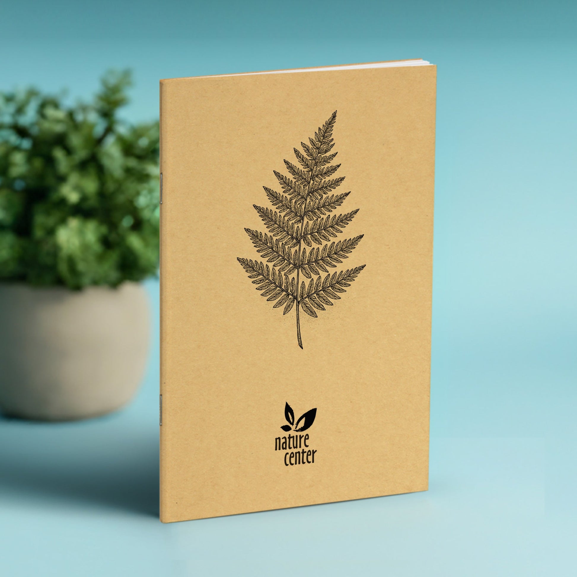 Nature Journal, Fern Sketch, Standard Stapled Notebook, Add Your Logo - Beech Tree Paper