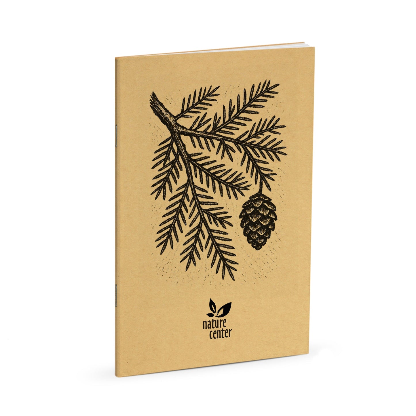 Nature Journal, Hemlock Branch, Standard Stapled Notebook, Add Your Logo - Beech Tree Paper