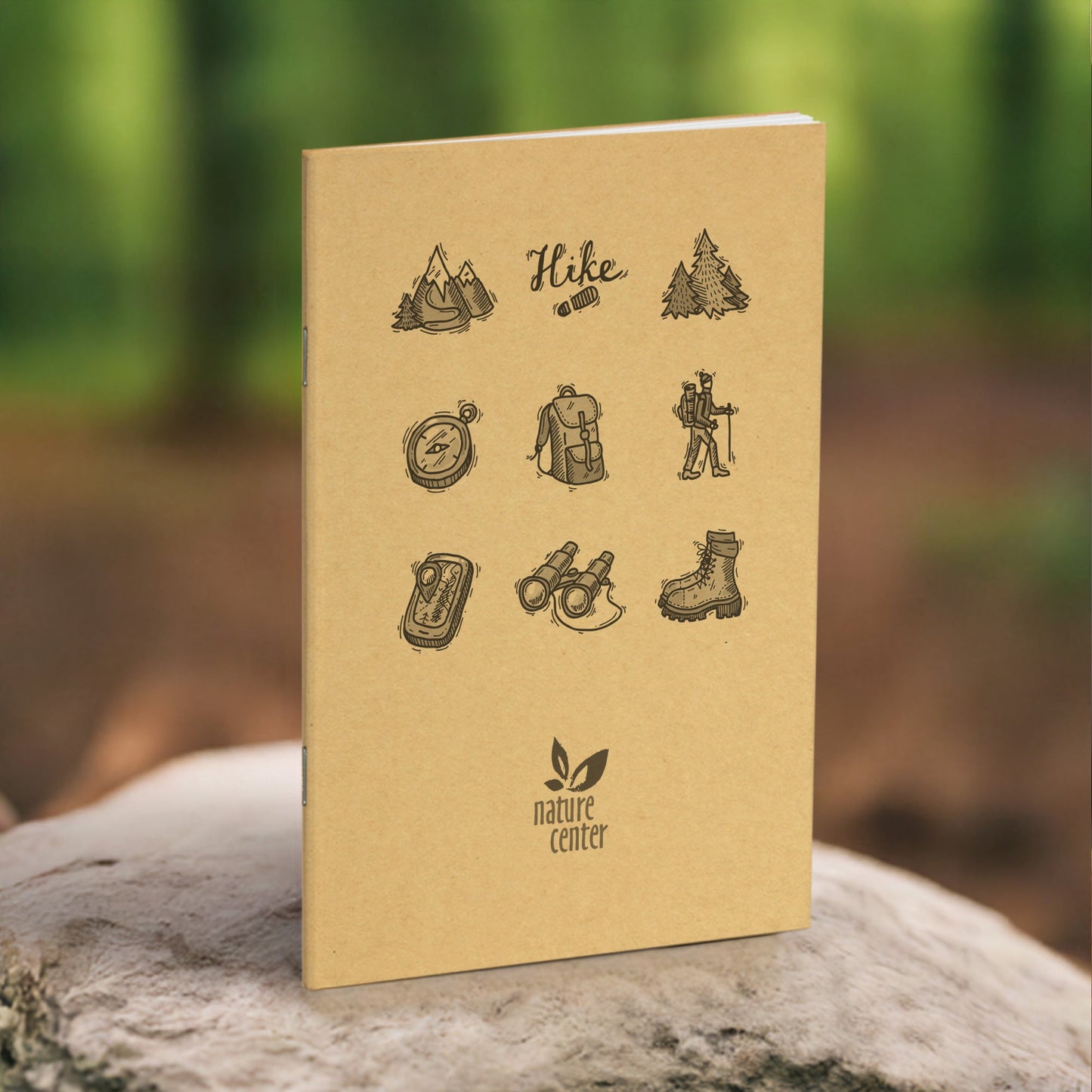 Nature Journal, Hiking, Standard Stapled Notebook, Add Your Logo - Beech Tree Paper