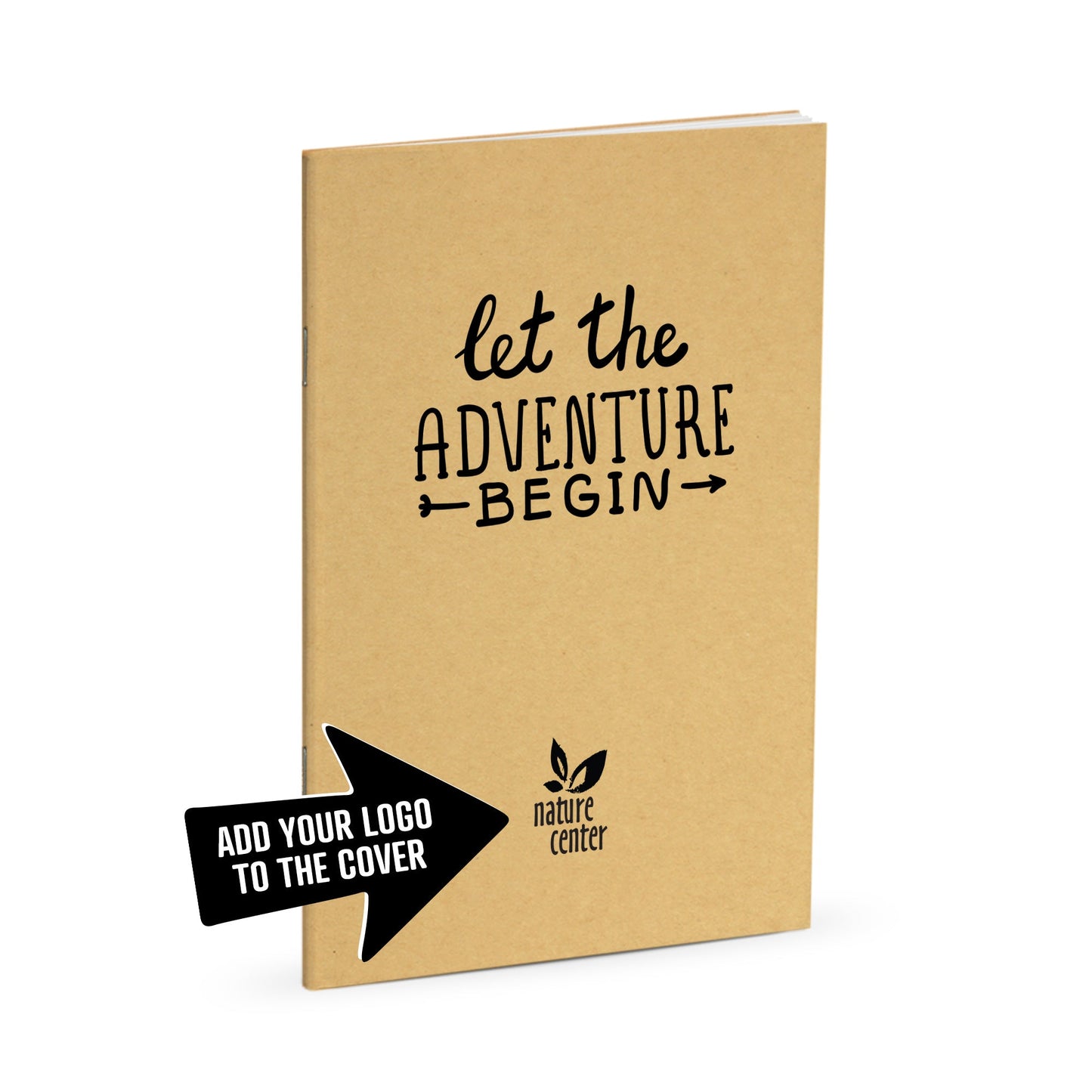 Nature Journal, Let the Adventure Begin, Standard Stapled Notebook, Add Your Logo - Beech Tree Paper