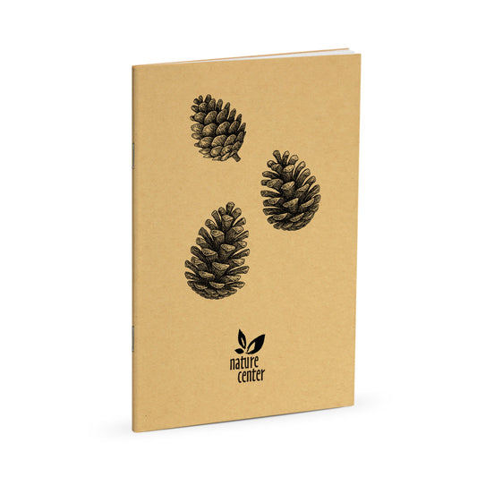 Nature Journal, Pine Cones, Standard Stapled Notebook, Add Your Logo - Beech Tree Paper