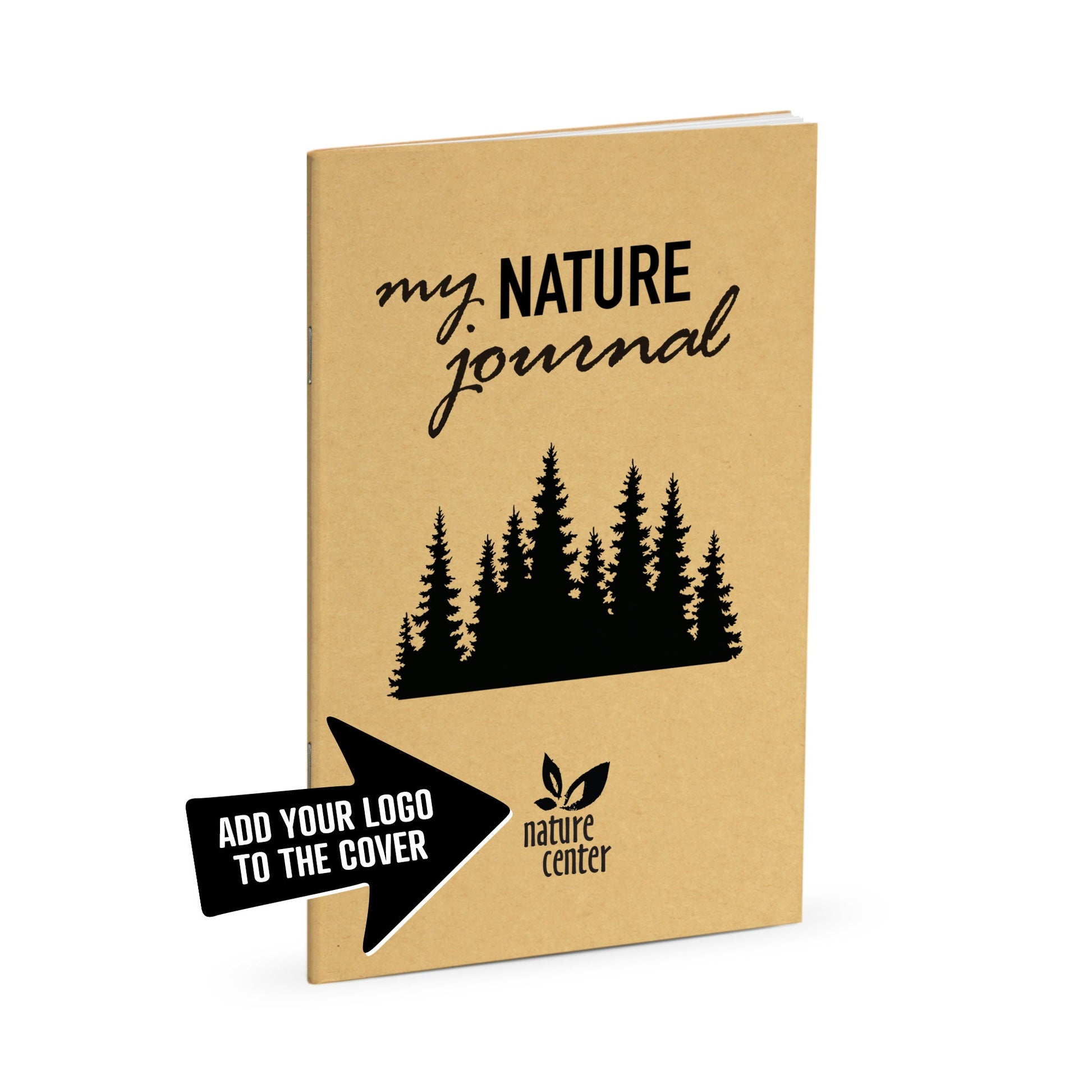 Nature Journal, Pines, Standard Stapled Notebook, Add Your Logo - Beech Tree Paper