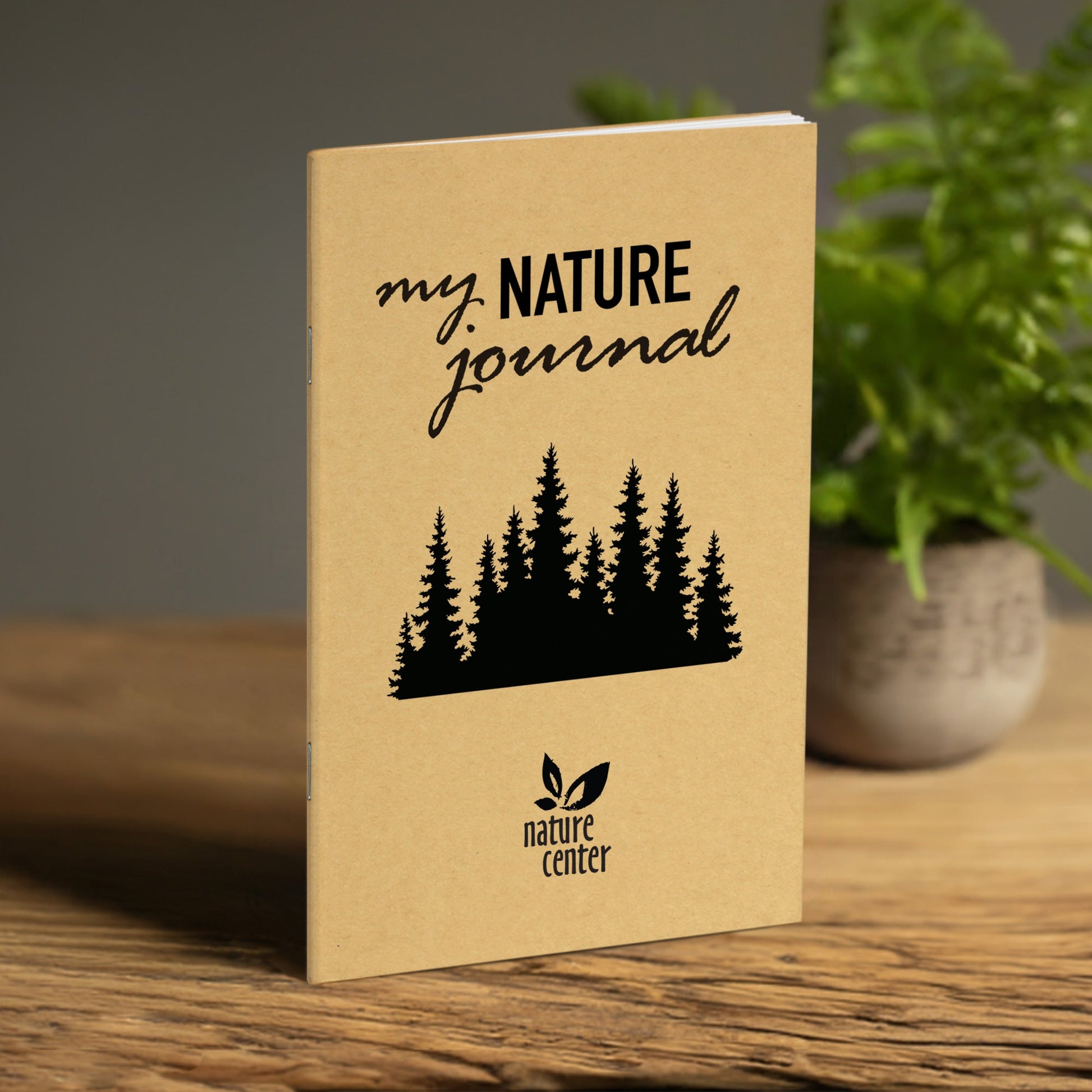 Nature Journal, Pines, Standard Stapled Notebook, Add Your Logo - Beech Tree Paper