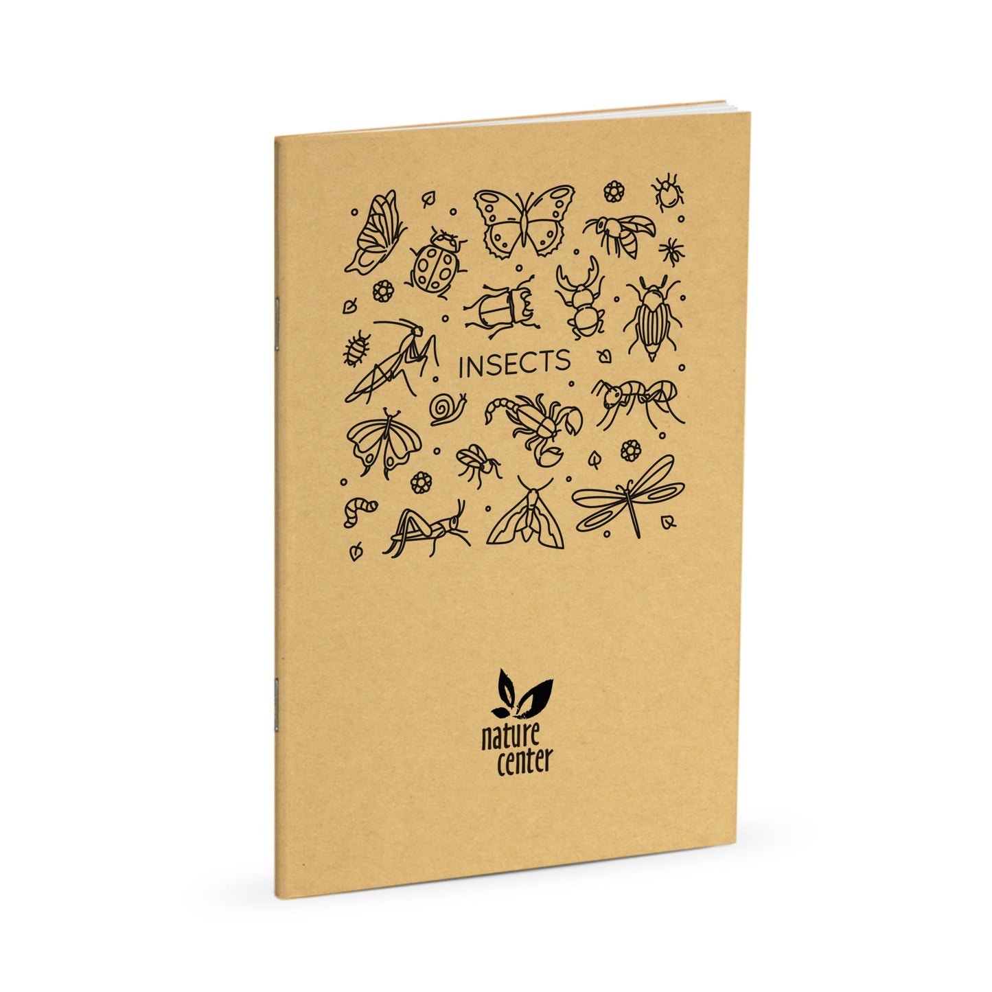 Nature Journal, Stylized Insects, Standard Stapled Notebook, Add Your Logo - Beech Tree Paper