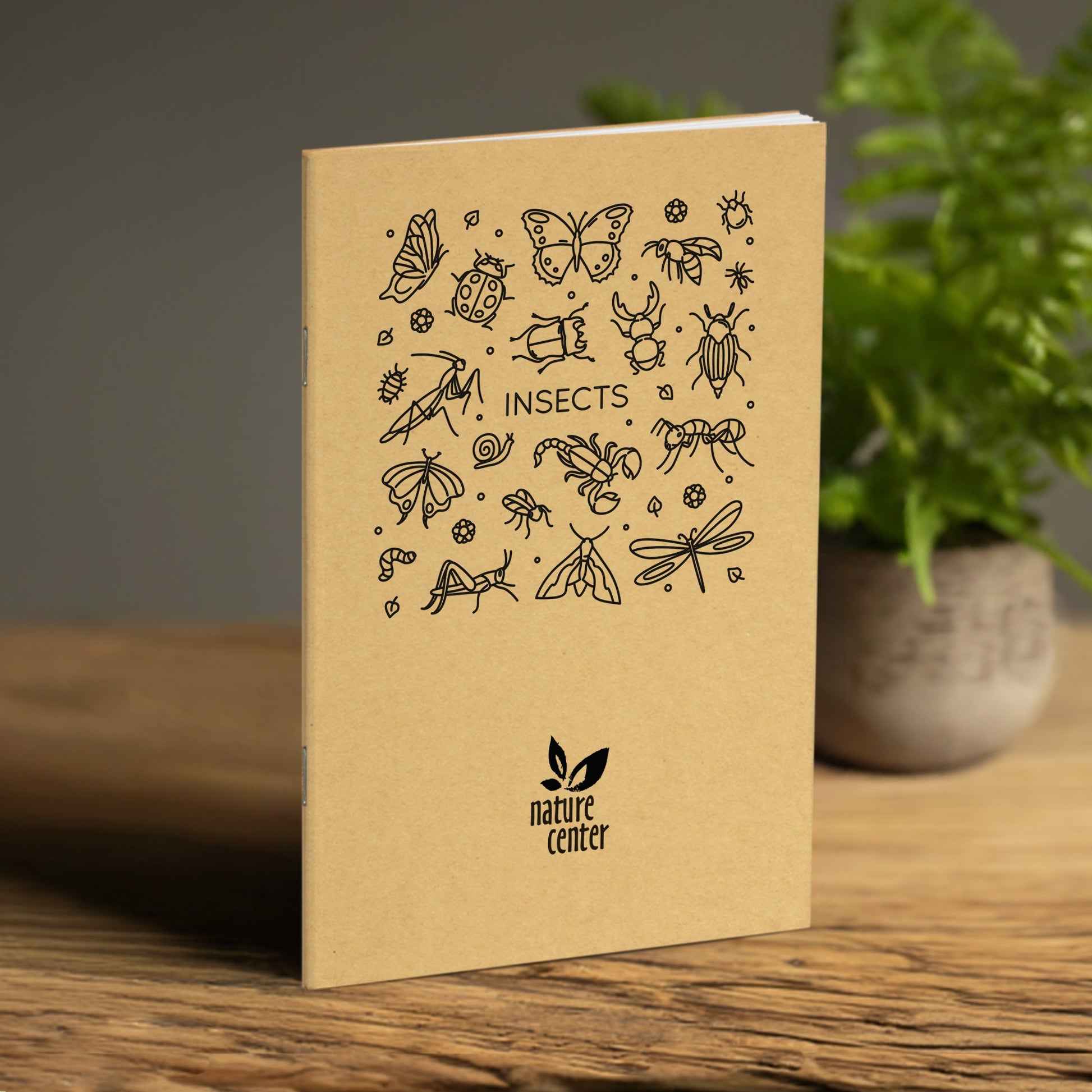 Nature Journal, Stylized Insects, Standard Stapled Notebook, Add Your Logo - Beech Tree Paper