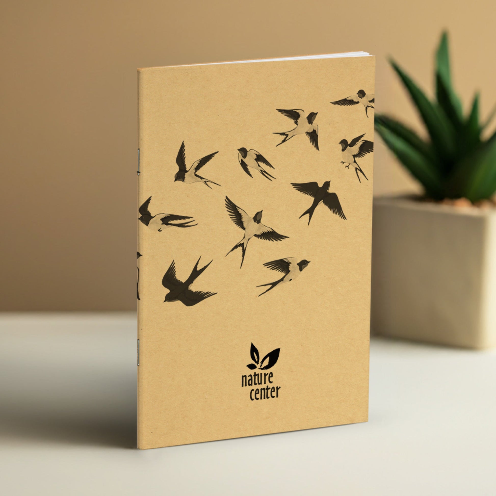 Nature Journal, Swallows, Standard Stapled Notebook, Add Your Logo - Beech Tree Paper