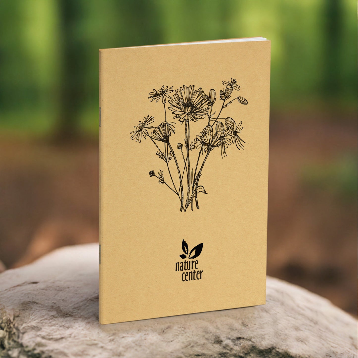 Nature Journal, Wild Flowers, Standard Stapled Notebook, Add Your Logo - Beech Tree Paper