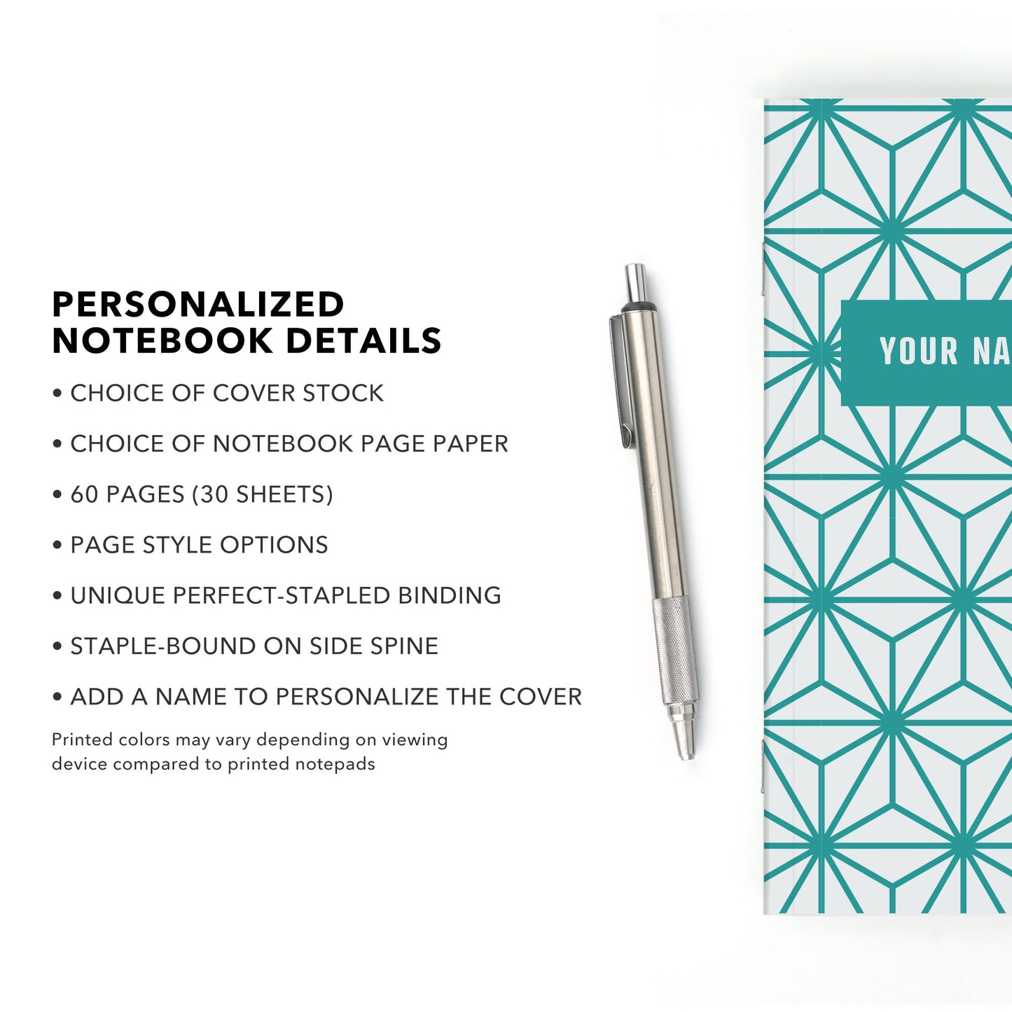 Personalized Notebook, Starline, Add Your Name - Beech Tree Paper