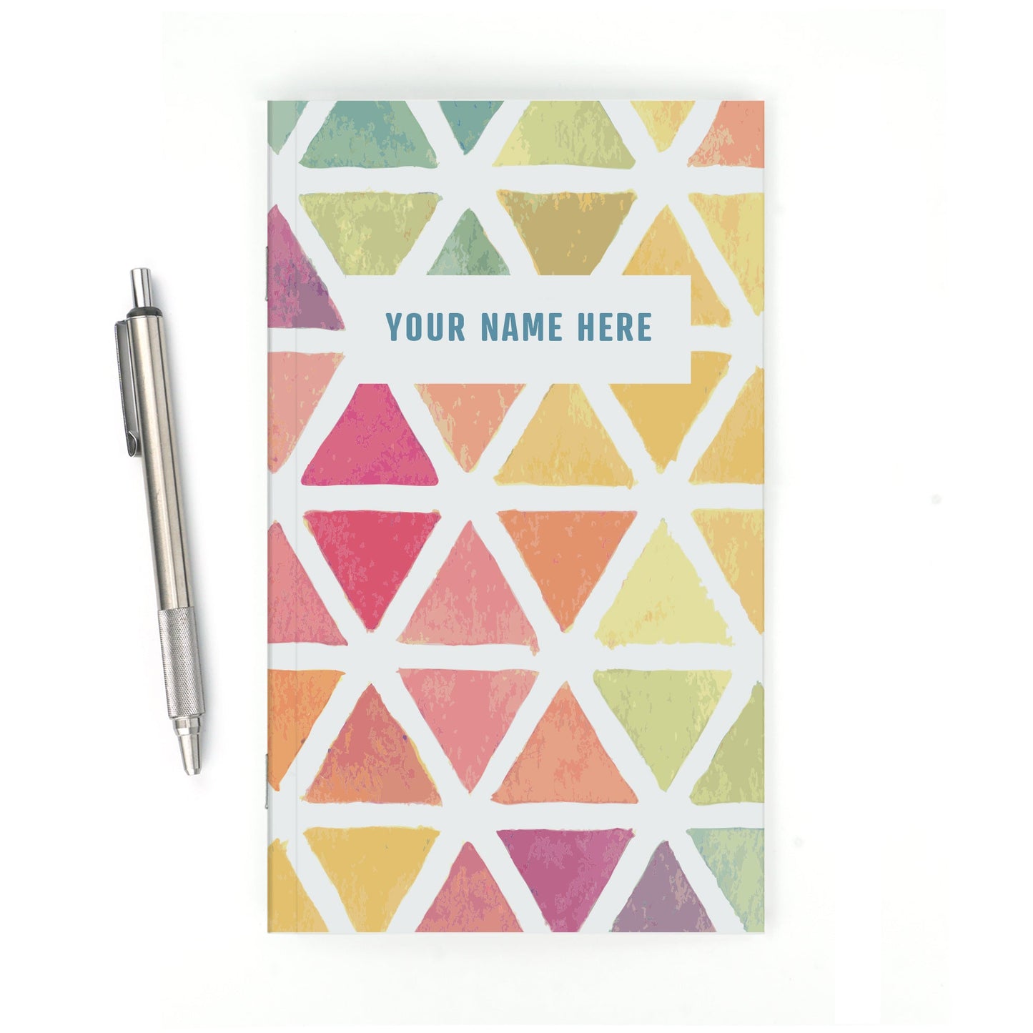 Personalized Notebook, Triangles, Add Your Name - Beech Tree Paper