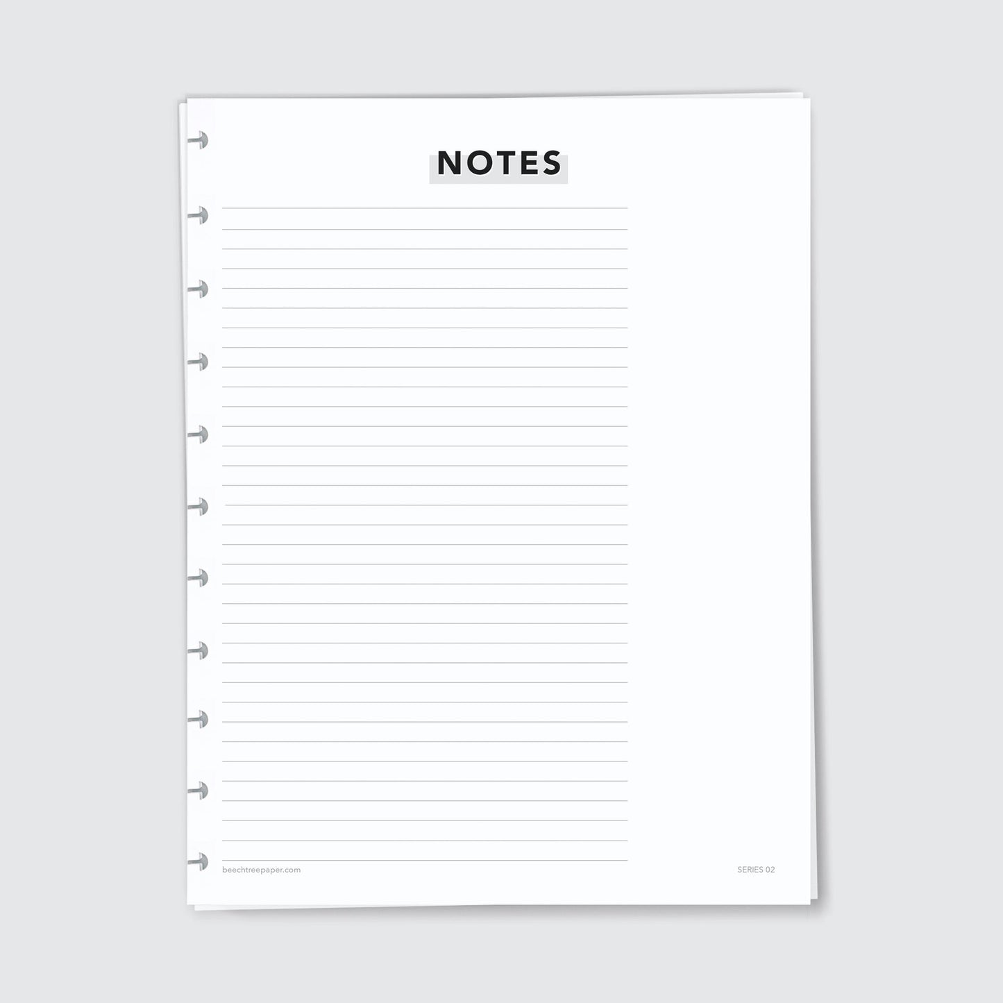 Planner Refill Paper, Notes (Hybrid), Series Two - Beech Tree Paper