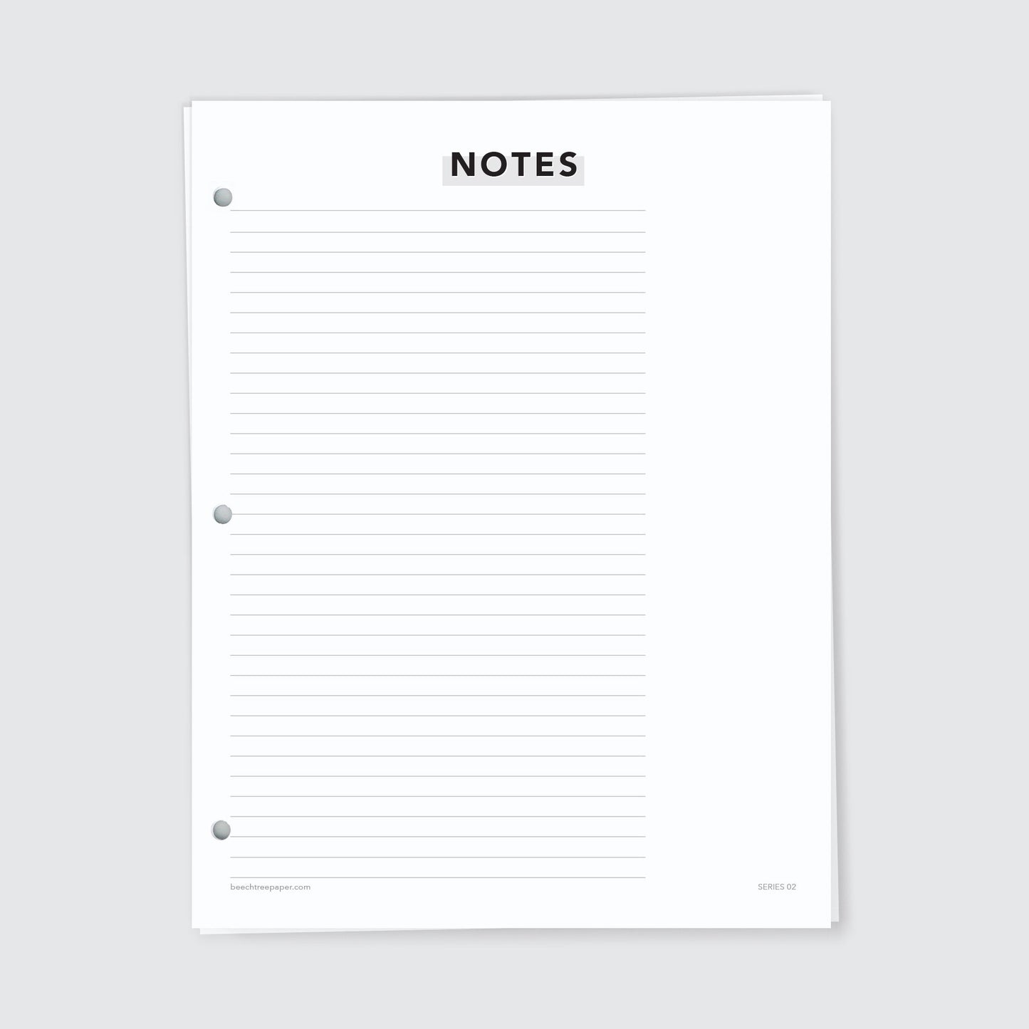 Planner Refill Paper, Notes (Hybrid), Series Two - Beech Tree Paper