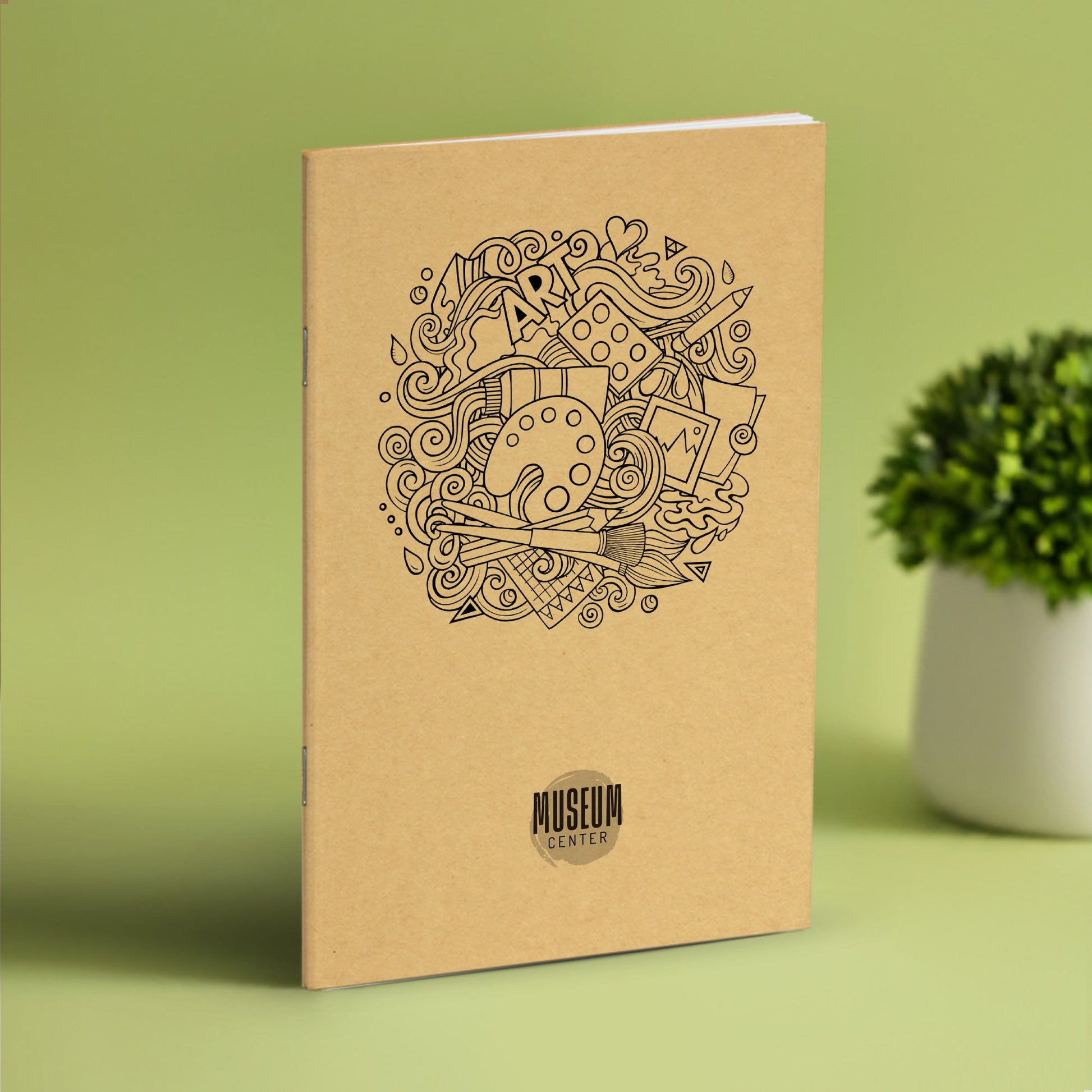 Sketchbook, Art Collage, Standard Stapled Notebook, Add Your Logo - Beech Tree Paper