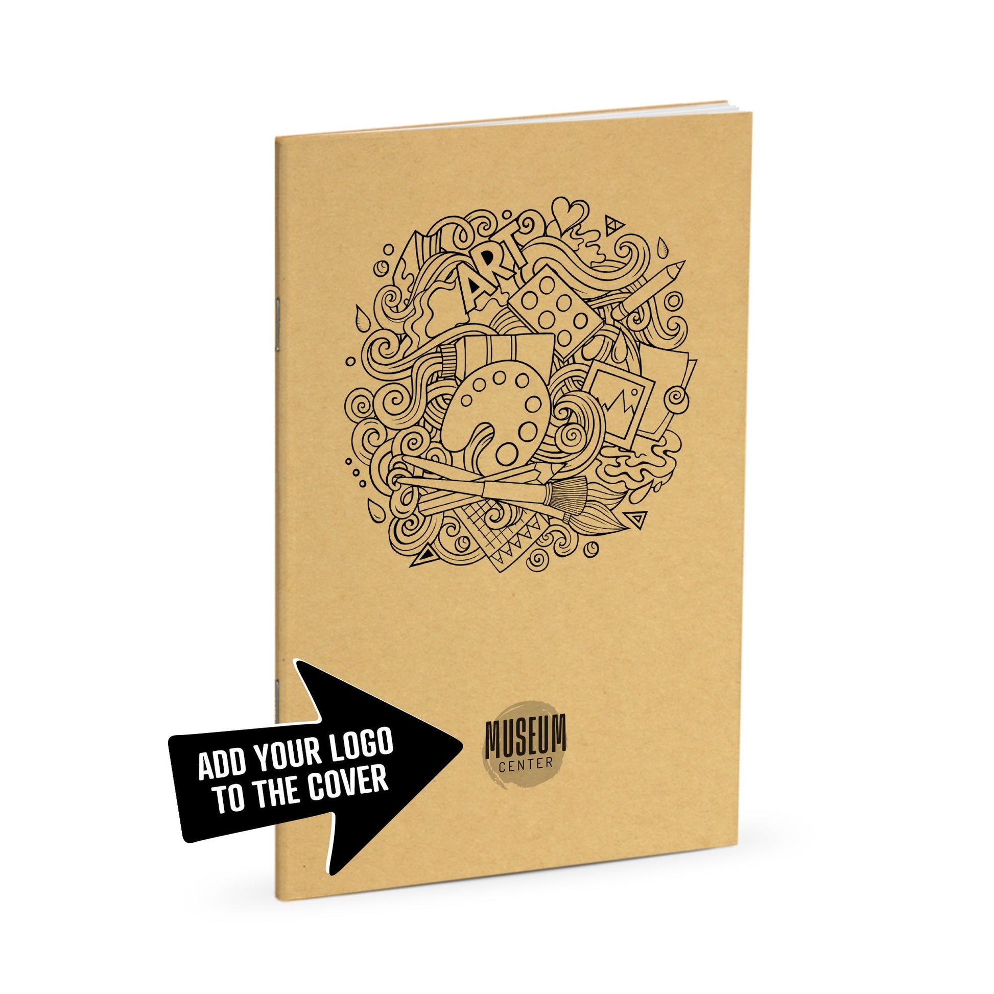 Sketchbook, Art Collage, Standard Stapled Notebook, Add Your Logo - Beech Tree Paper