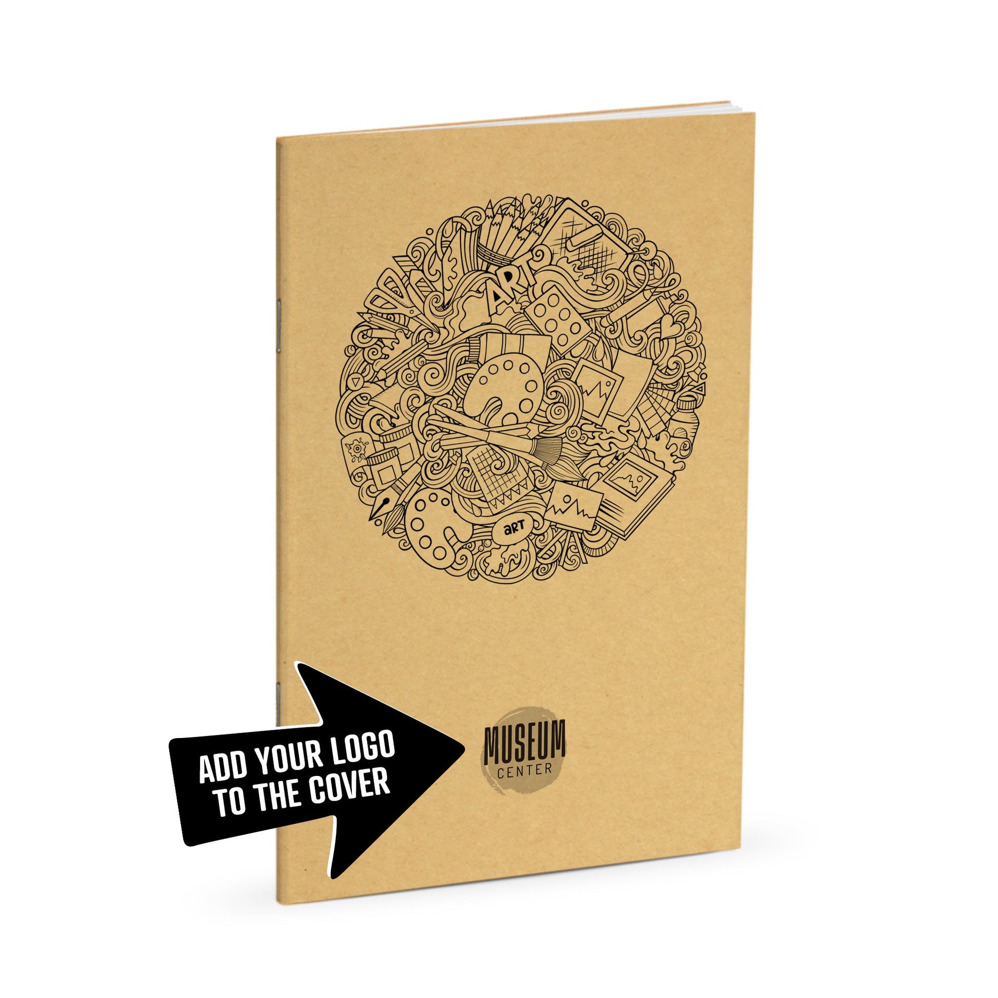 Sketchbook, Collage Art, Standard Stapled Notebook, Add Your Logo - Beech Tree Paper