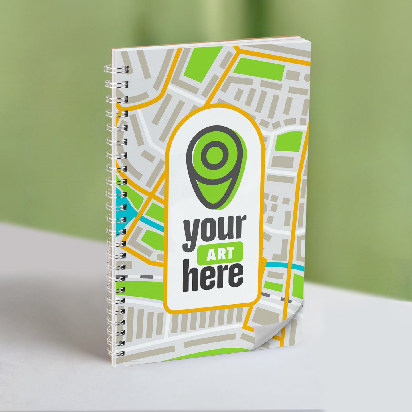 Standard Wire - Bound Color Laminated Custom Notebook, Full Bleed, Add Your Artwork or Logo - Beech Tree Paper