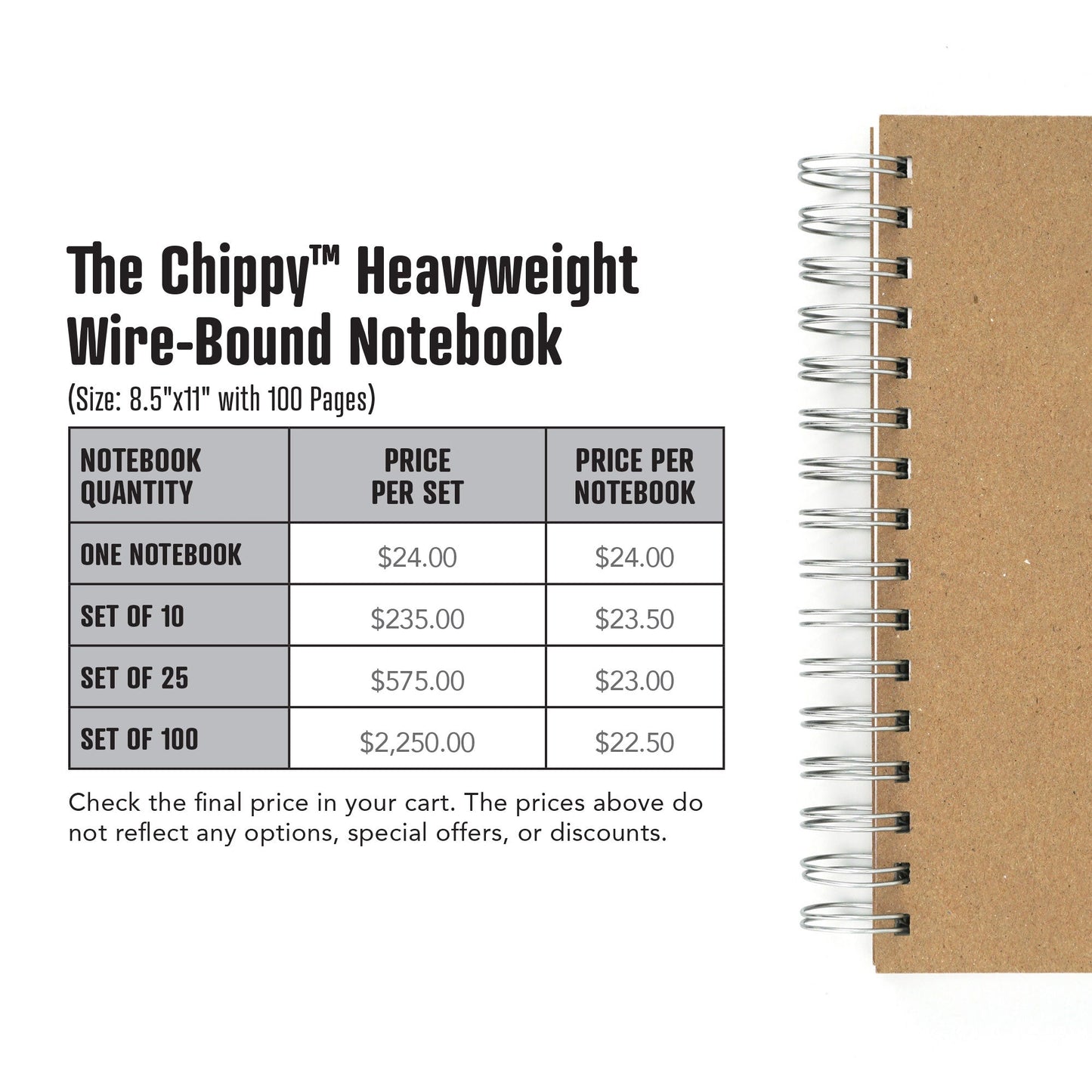 The Chippy™ Heavyweight Wire - Bound Notebook - Beech Tree Paper