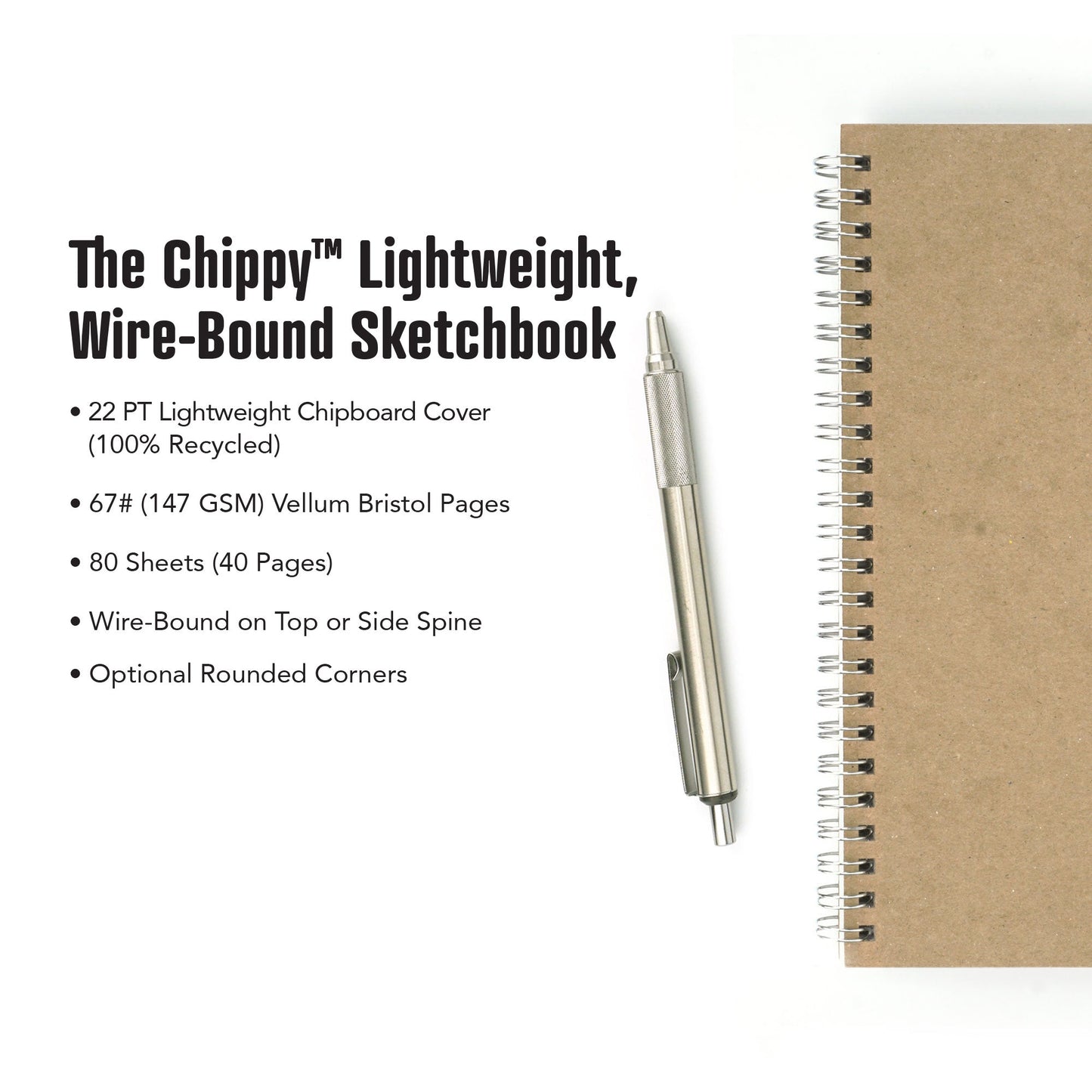 The Chippy™ Lightweight Wire - Bound Sketchbook - Beech Tree Paper