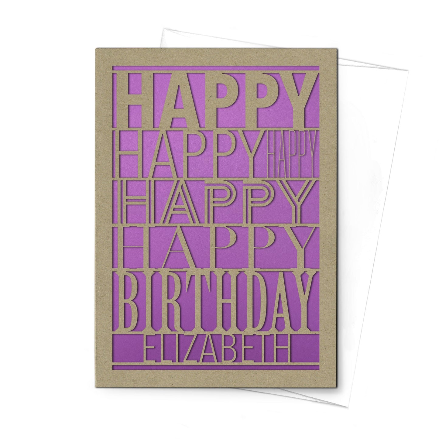 Personalized Greeting Card, Happy Birthday, A7 - PCD - 014 - 01 - Beech Tree Paper