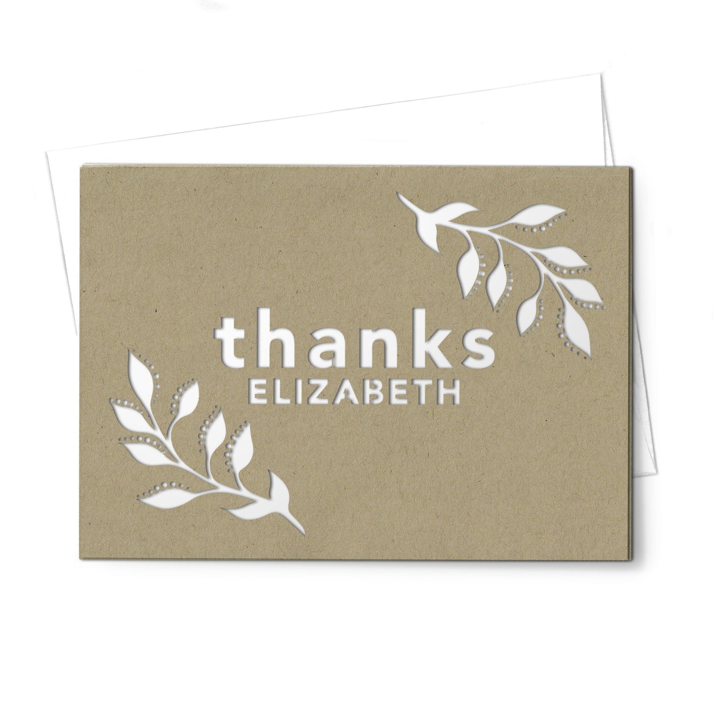 Personalized Greeting Card, Thanks, A7 - PCD - 009 - 01 - Beech Tree Paper