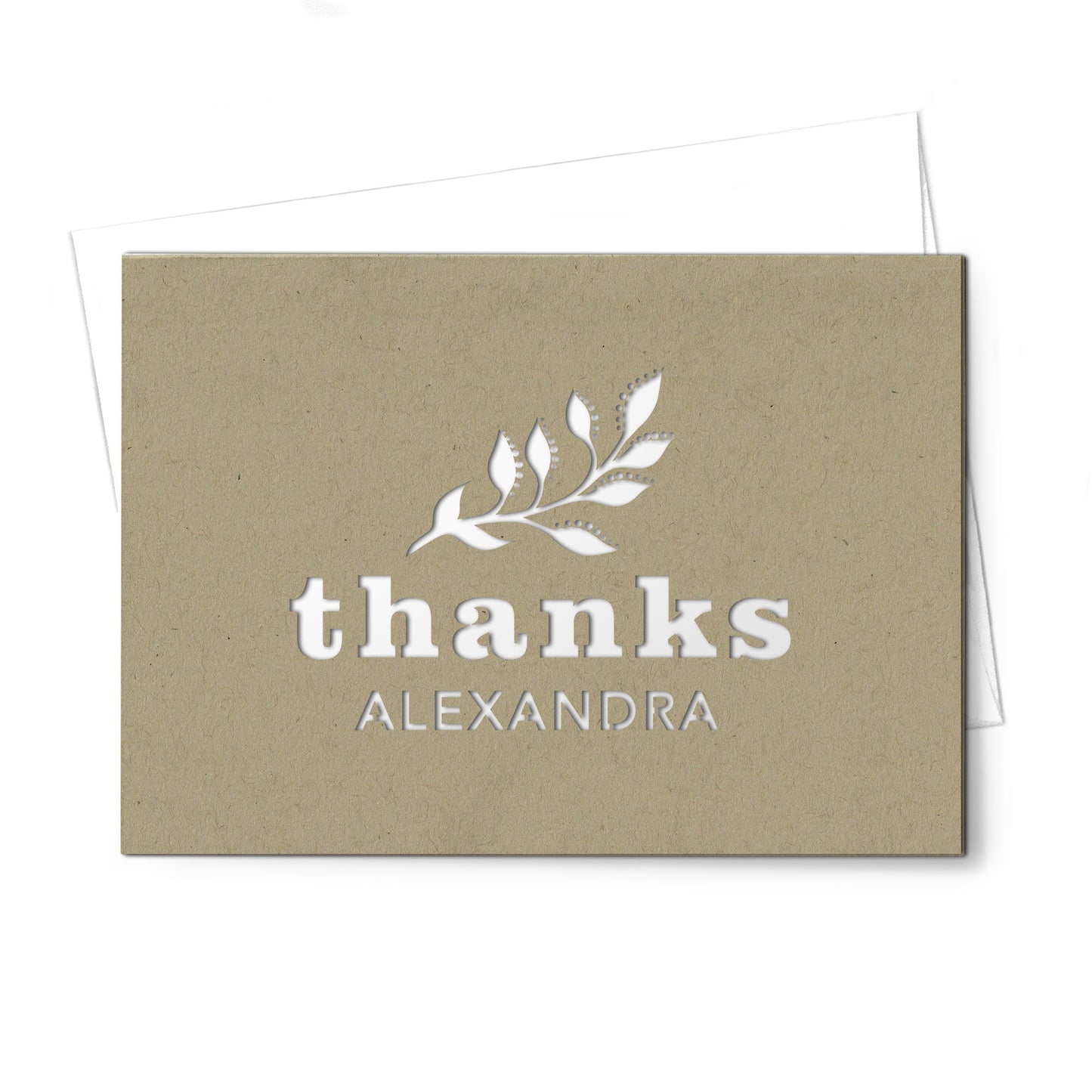 Personalized Greeting Card, Thanks, A7 - PCD - 011 - 01 - Beech Tree Paper