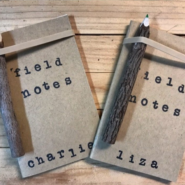 Unique Stamped Notebooks made with Beech Tree Paper Kraft Notebooks