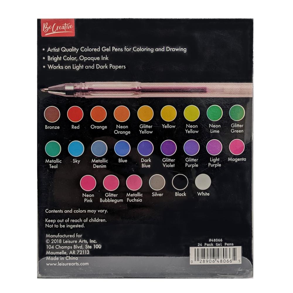 24 - Pack of Gel Pens, Be Creative Brand - Beech Tree Paper