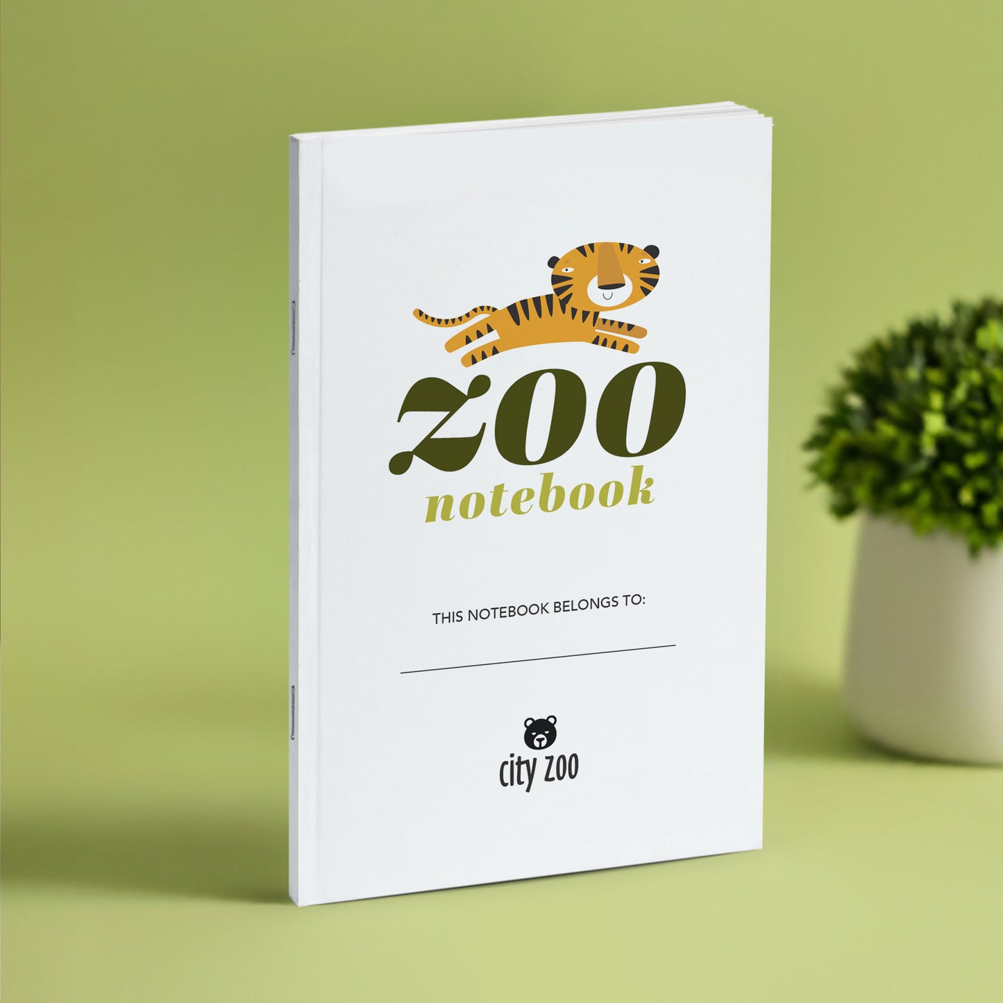 Tiger, Zoo Notebook, Discovery Log Notebook, Add Your Logo