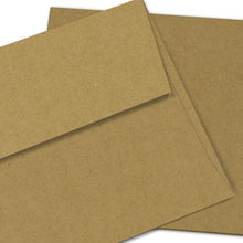 Load image into Gallery viewer, A7 notecard and envelope set, kraft brown, recycled, made in the USA